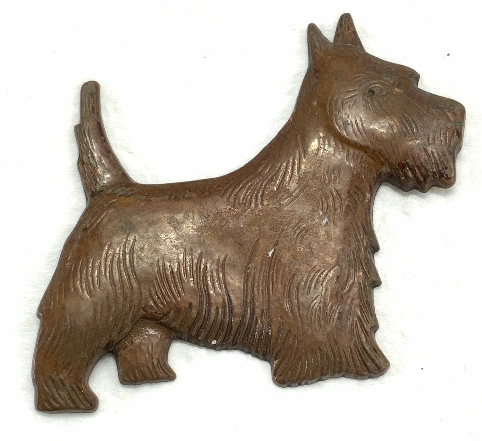 Scottish Terrier Dog Chased Metal Brooch (1 of 7)