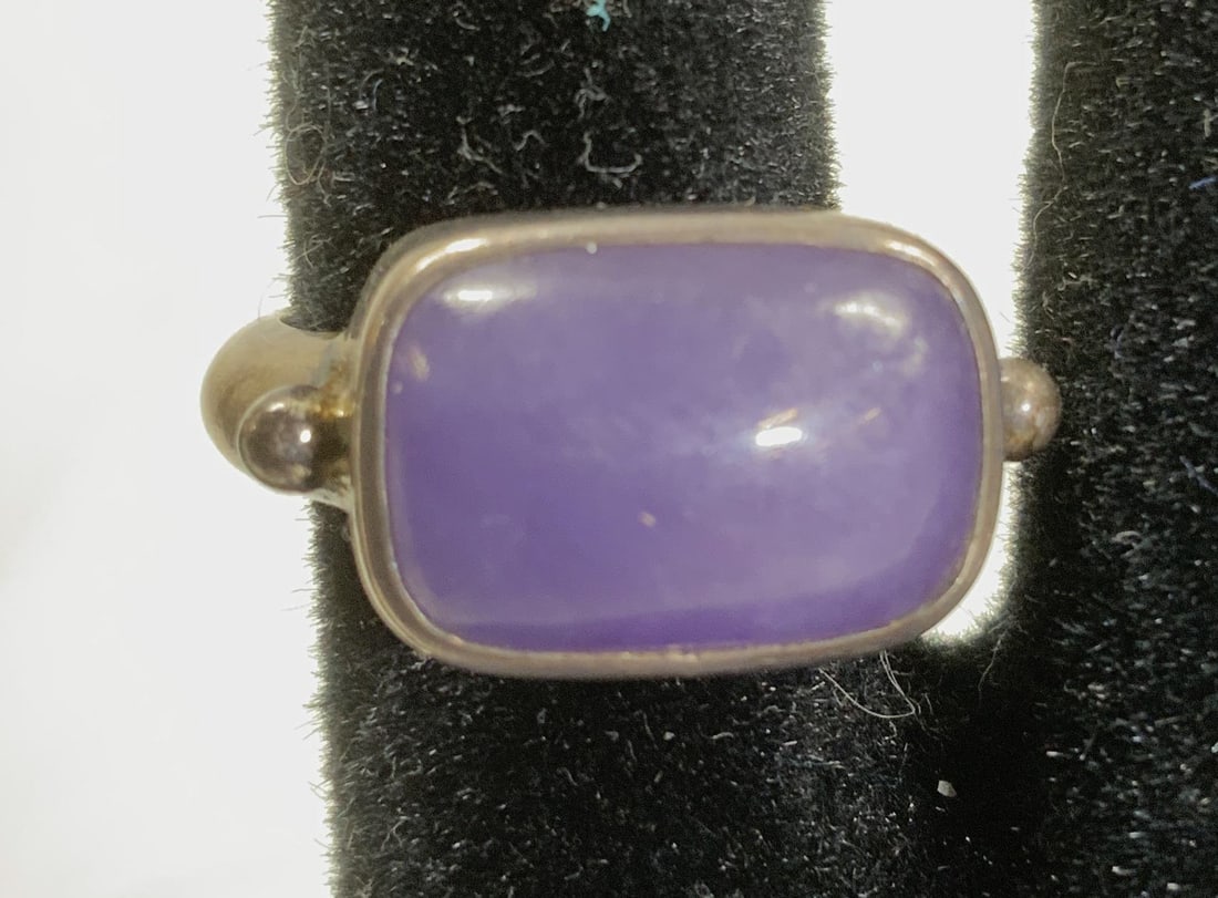 Sterling Silver Purple Jadeite Ring, Jewelry (1 of 6)