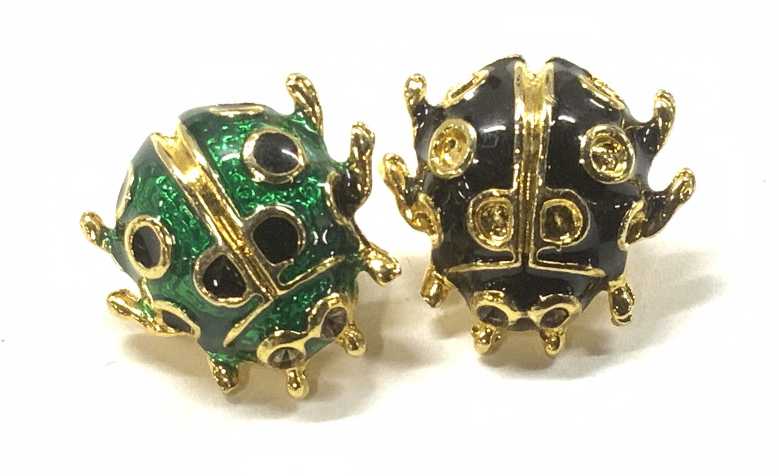 Pair Enamel Lady Bug Lapel Pins (1 of 6)