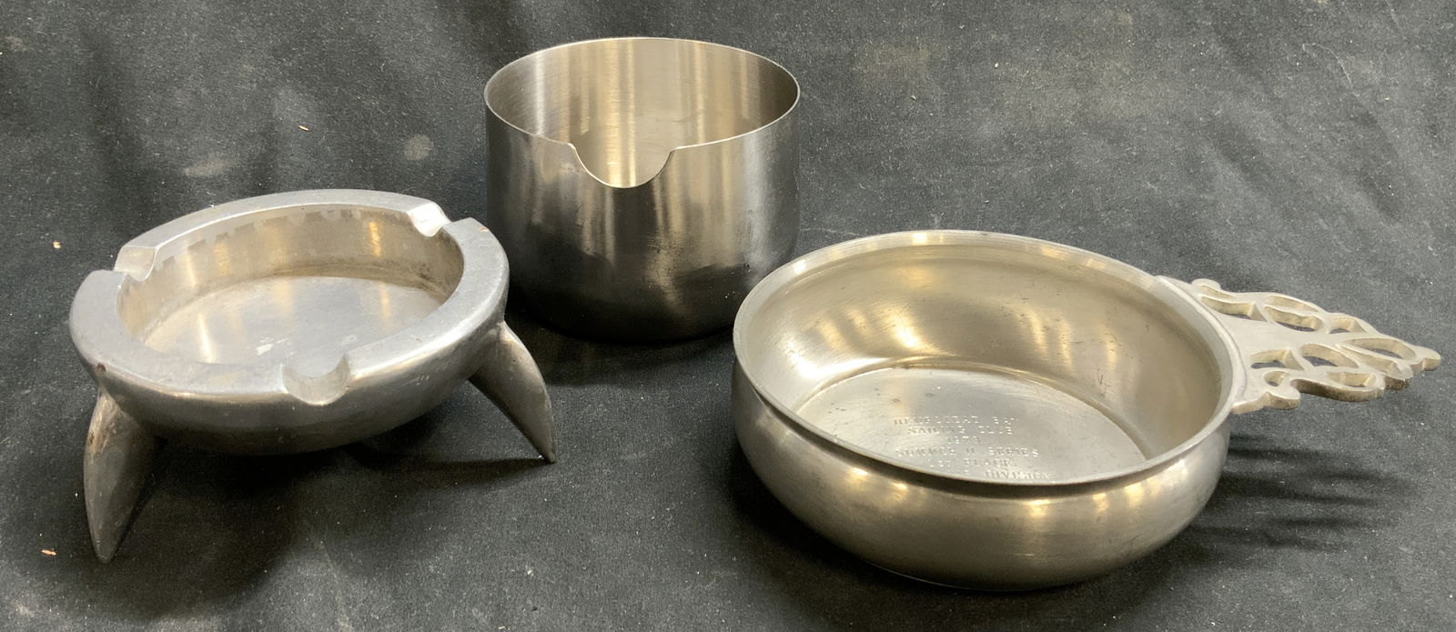 Lot 3 Pewter & Brushed Metal Vessels (1 of 7)