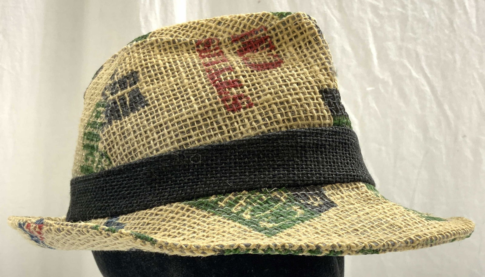 Vintage Burlap Fedora Hat XL (1 of 6)