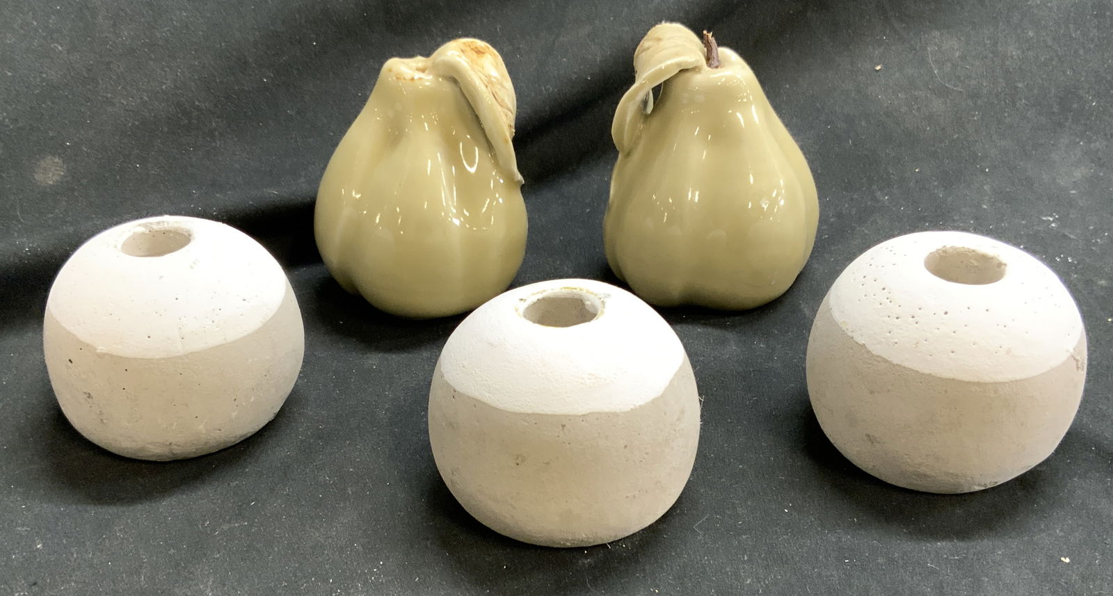 Lot 5 Ceramic Pears & Candlesticks (1 of 6)