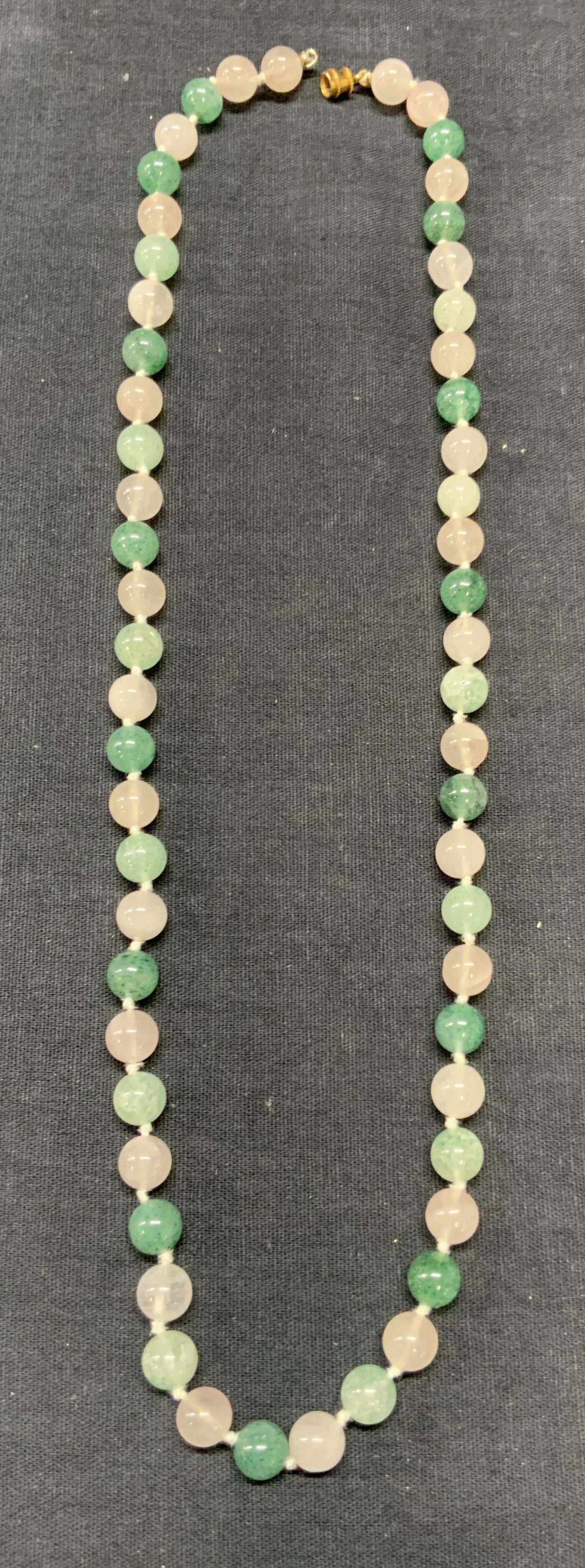 Jadeite & Rose Quartz Beaded Necklace (1 of 6)
