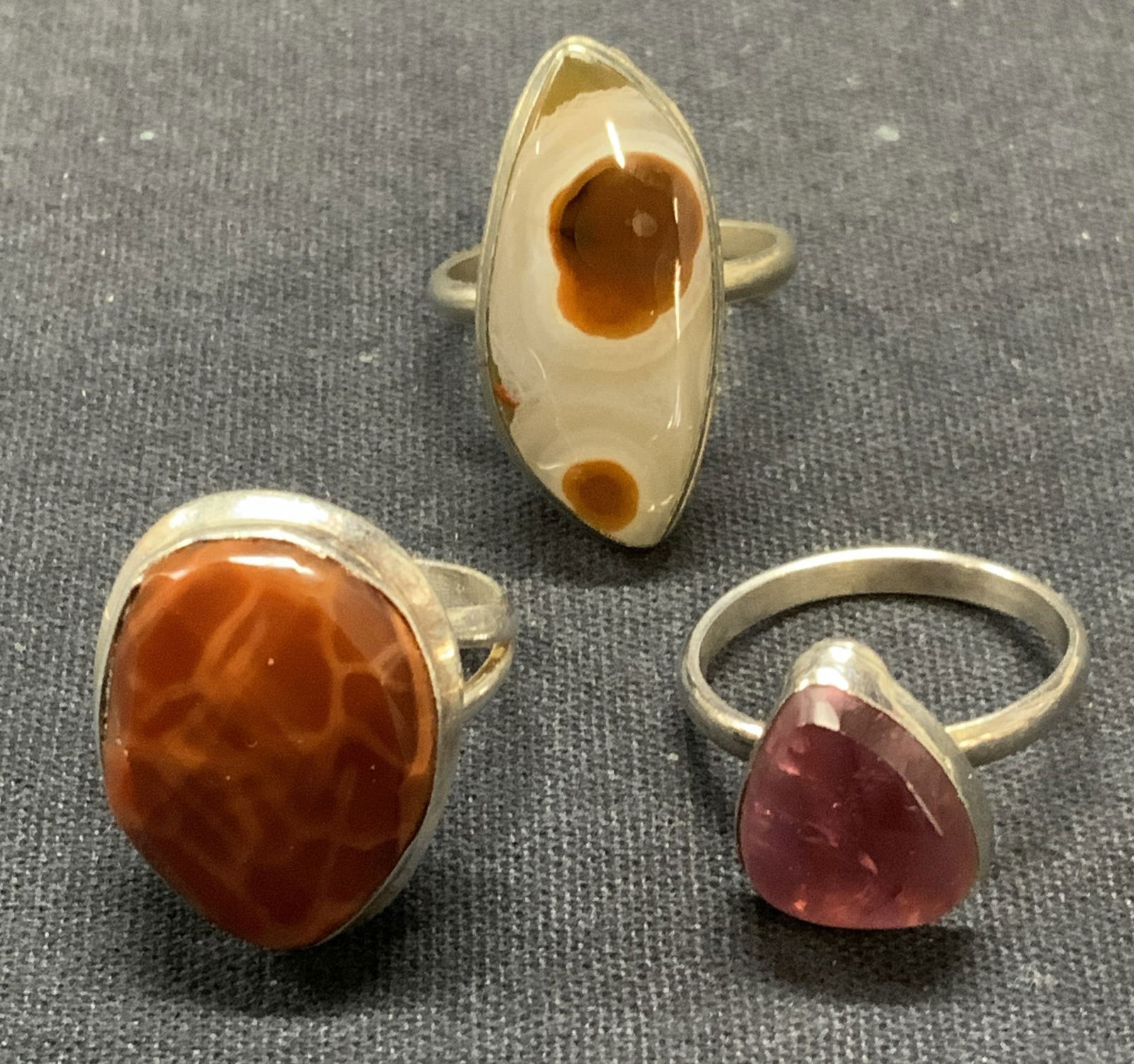 Lot 3 Sterling Silver Gemstone Rings (1 of 8)