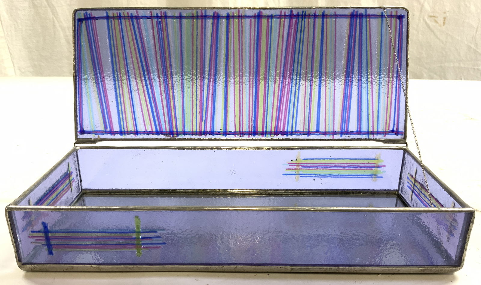 Stained Glass Art Glass Jewelry Box W Lid (1 of 8)