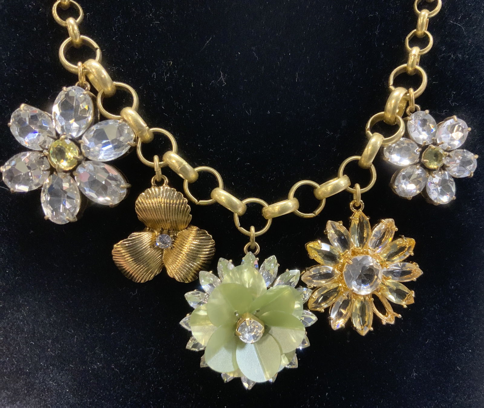 Ann Taylor Gold Tone Crystal Choker Necklace, New (1 of 7)