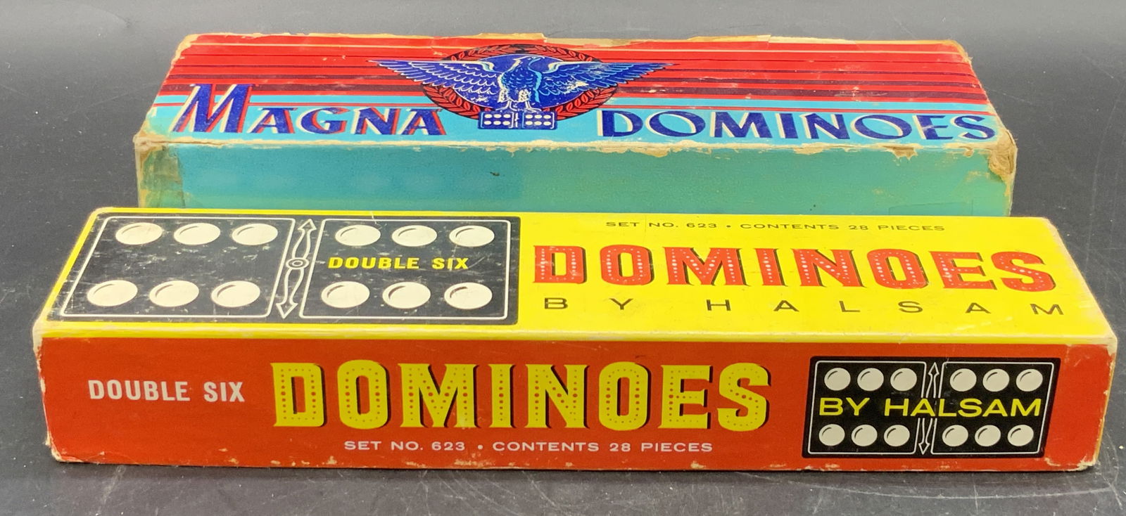 Lot 2 Vintage Domino Sets W/ Original Packaging (1 of 9)