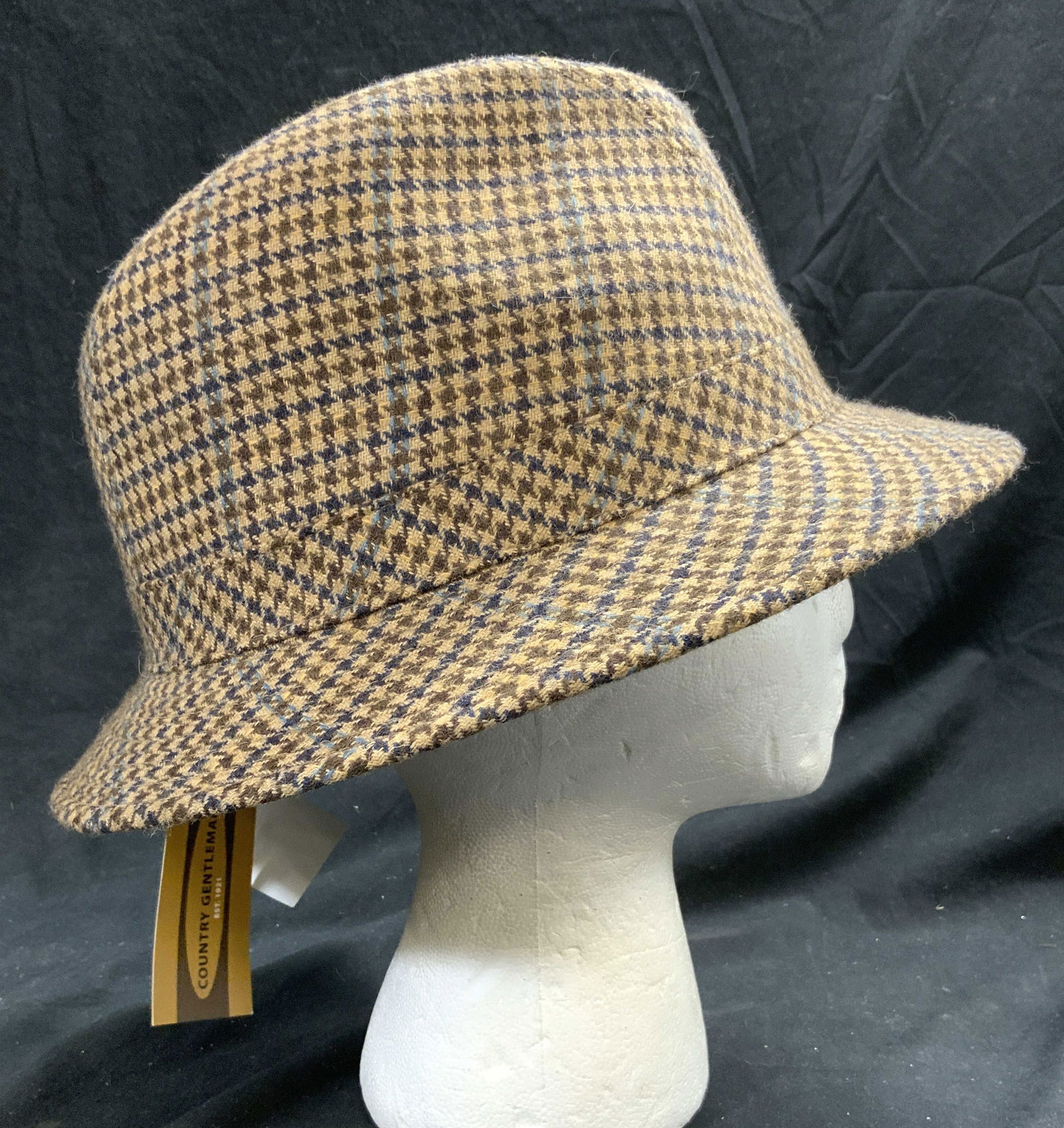 COUNTRY GENTLEMEN Houndstooth Fedora XL NWT (1 of 9)