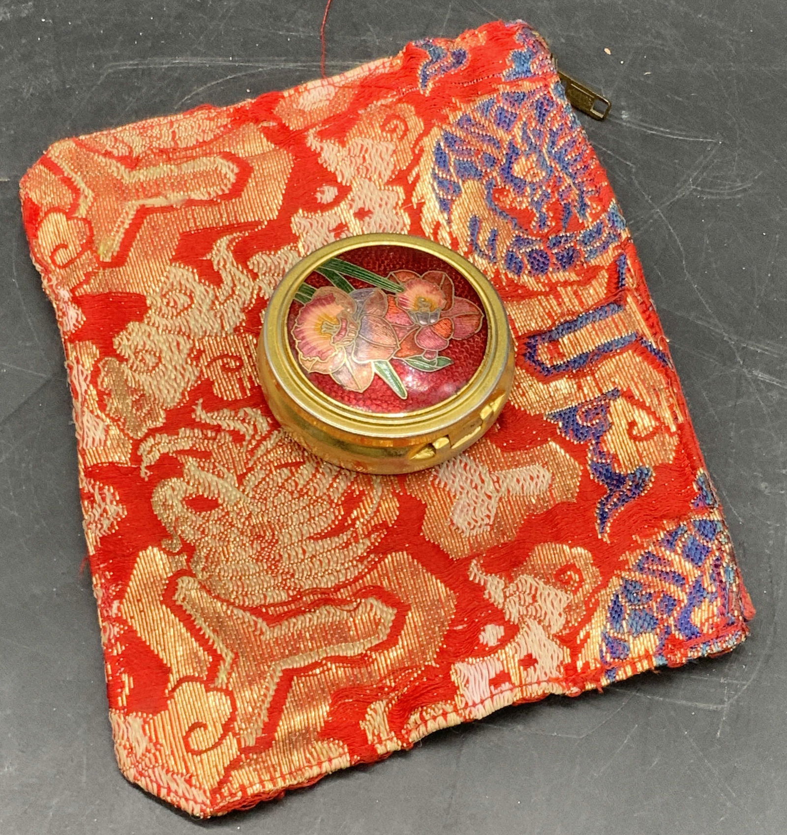Lot 2 Asian Dragon Motif Coin Purse & Pill Box (1 of 8)