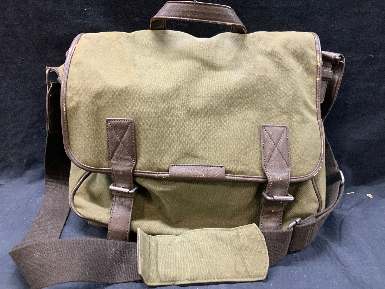 William Rast Canvas & Leather Messenger Bag (1 of 9)