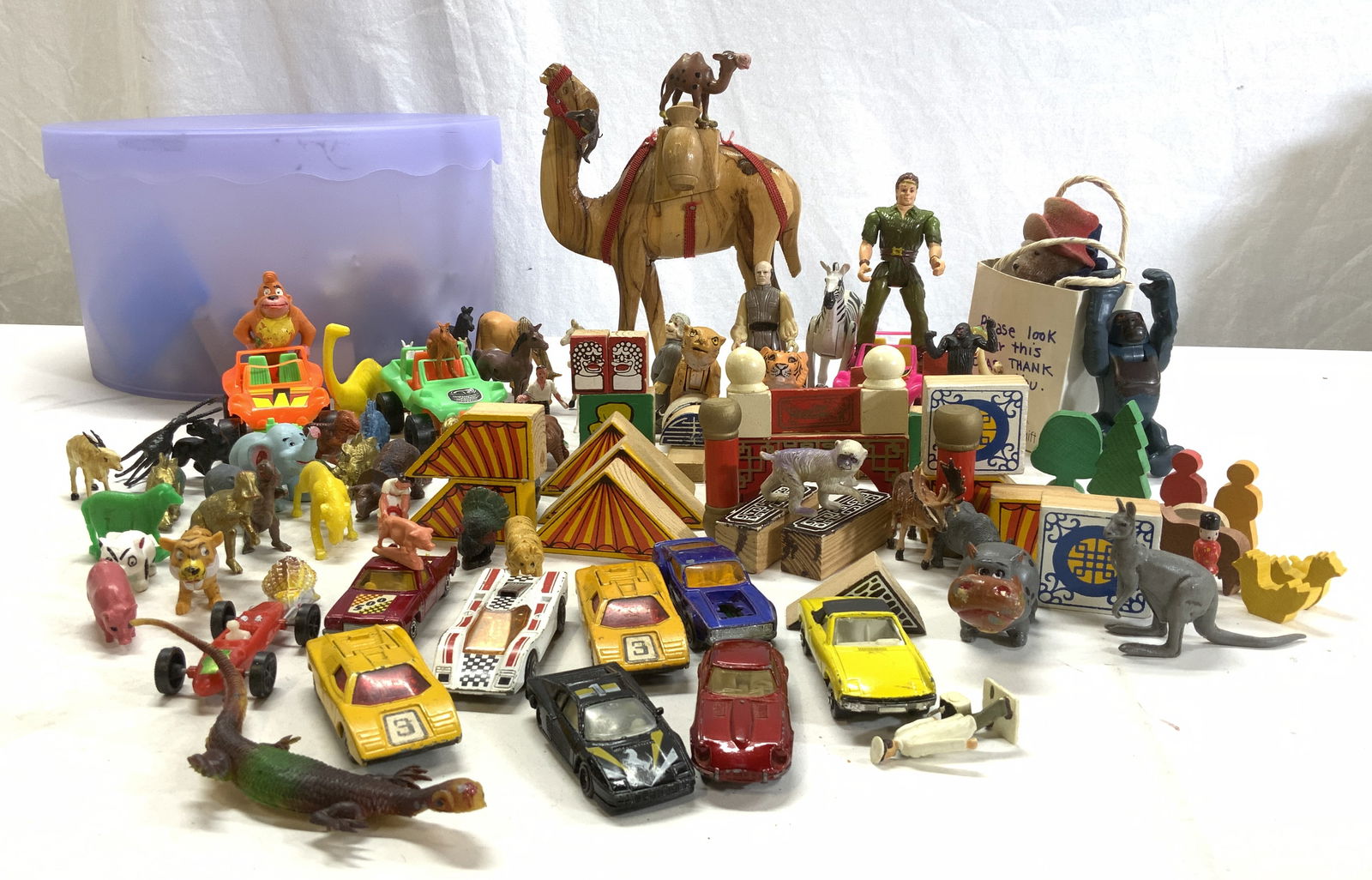 Large Group of Animal Play Toys, Wood Blocks, HK (1 of 13)