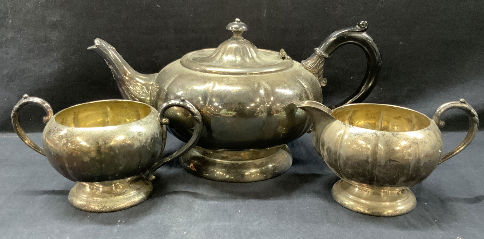 Set 3 Viking Silver Plate Kettle, Creamer + (1 of 8)
