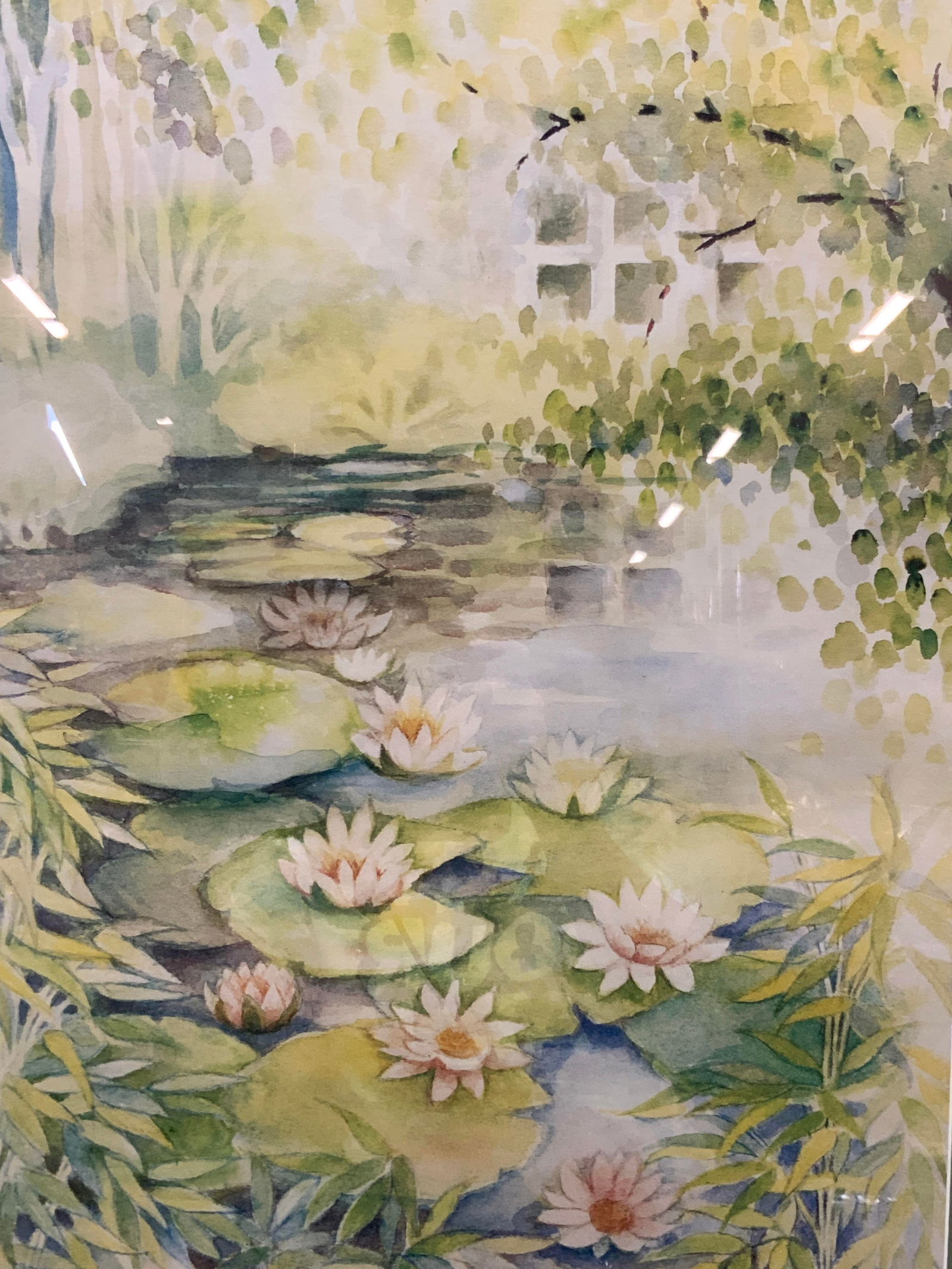 Marion Decker Lily Pond Watercolor Lithograph (1 of 8)