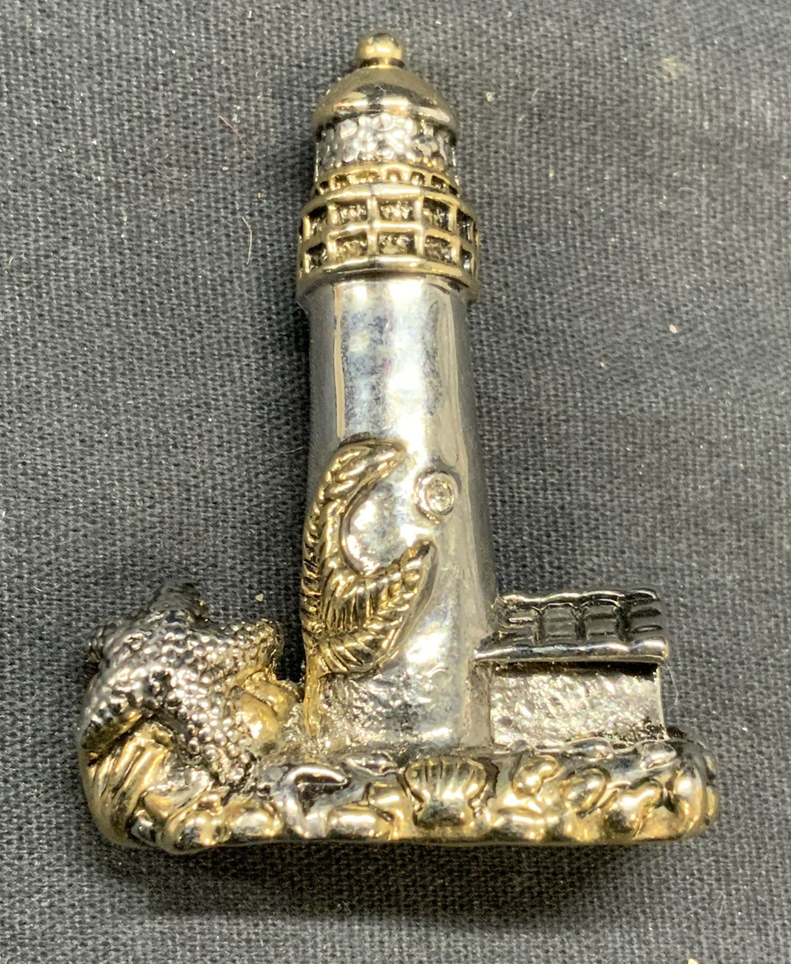 Silver & Gold Tone Lighthouse Brooch (1 of 6)