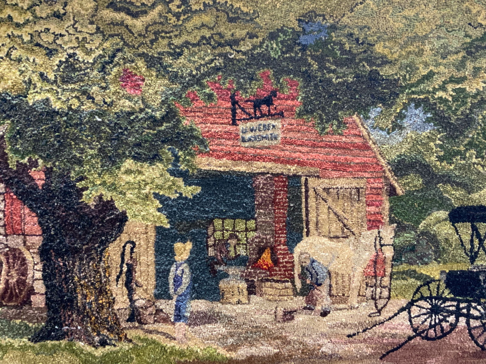 Vtg Farmstead Fabric Art Panel (1 of 9)