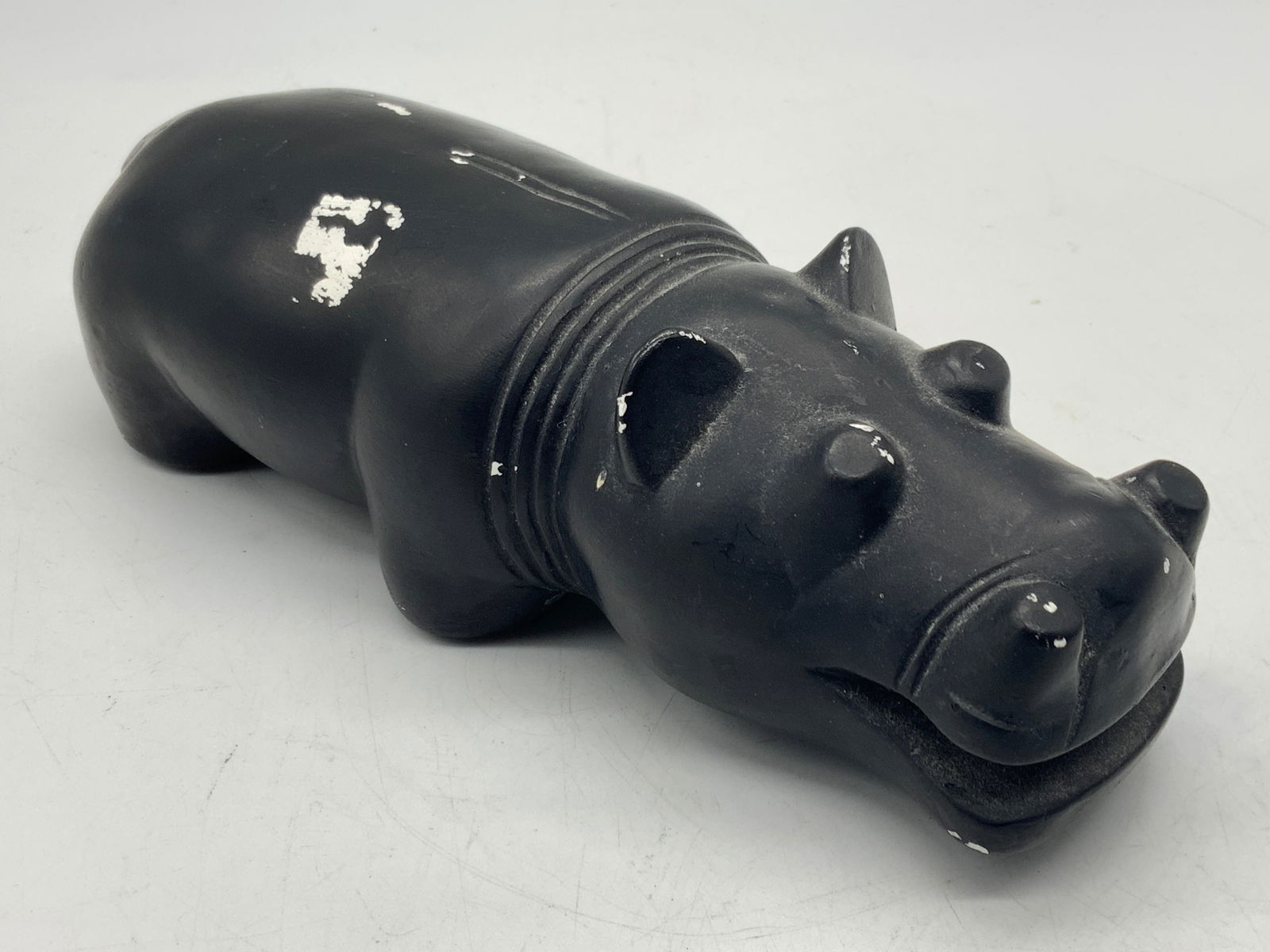 Painted Plaster Hippopotamus Figural (1 of 8)
