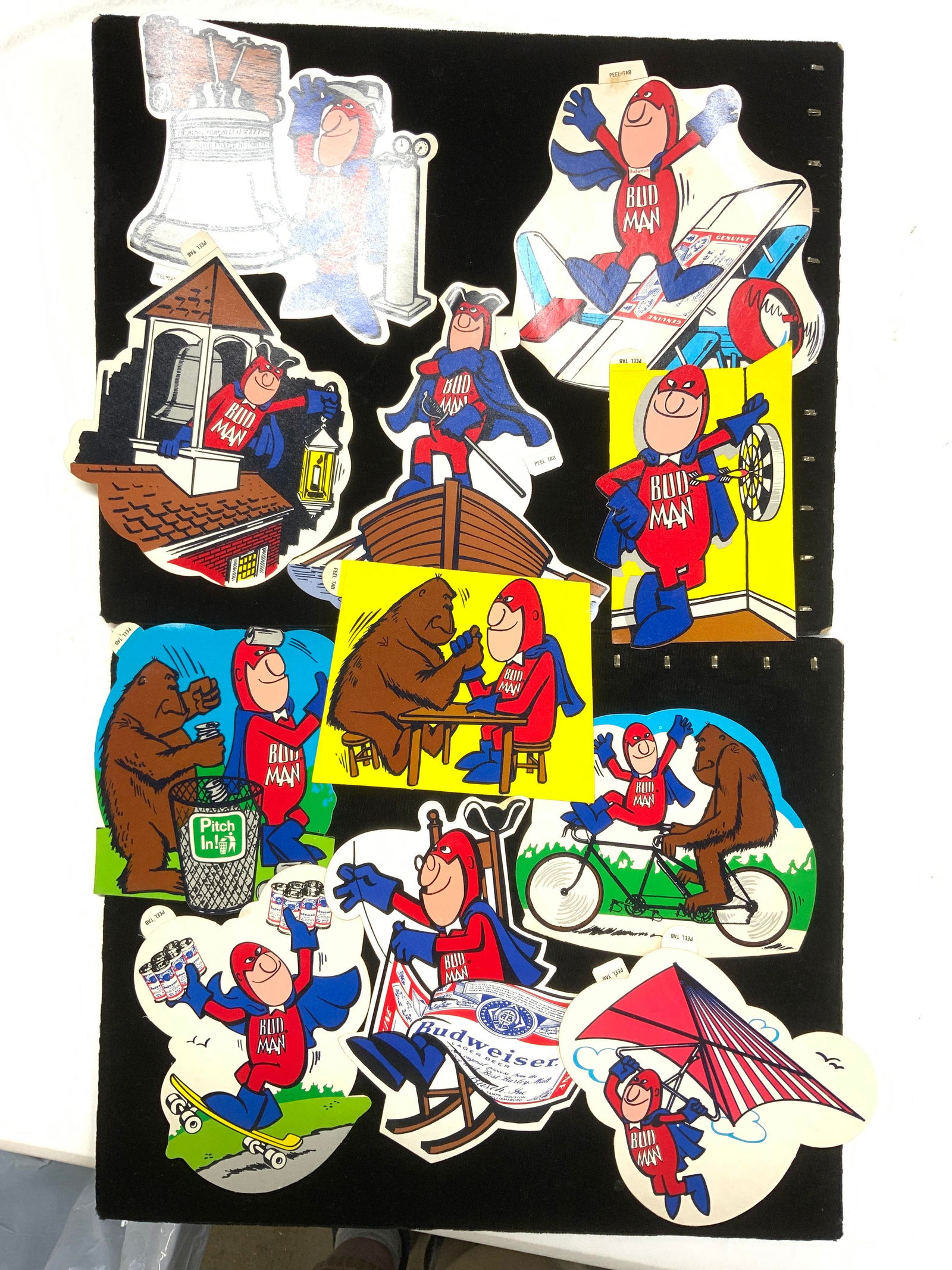 11 Budweiser Collect Ad Promo Stickers, 1970s (1 of 6)