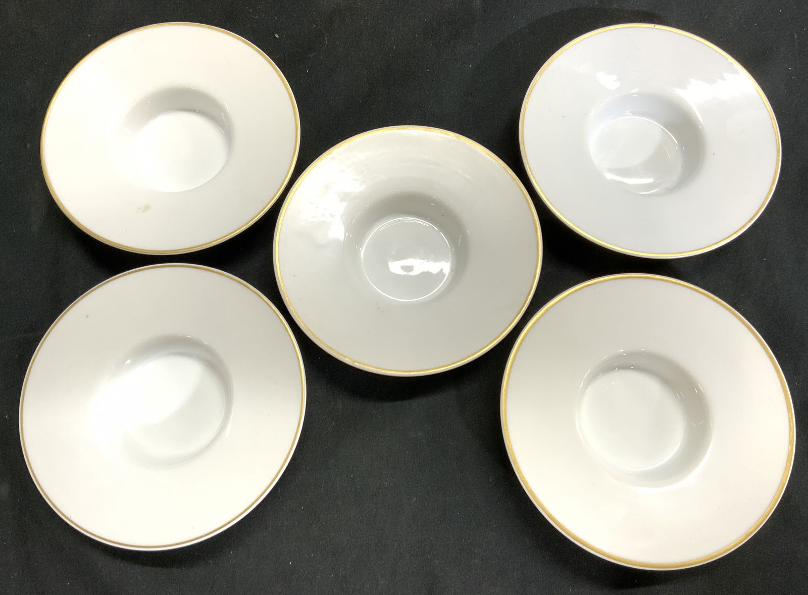 VISTA ALEGRE Set 5 Gilt Rim Porc Saucers PORTUGAL (1 of 6)