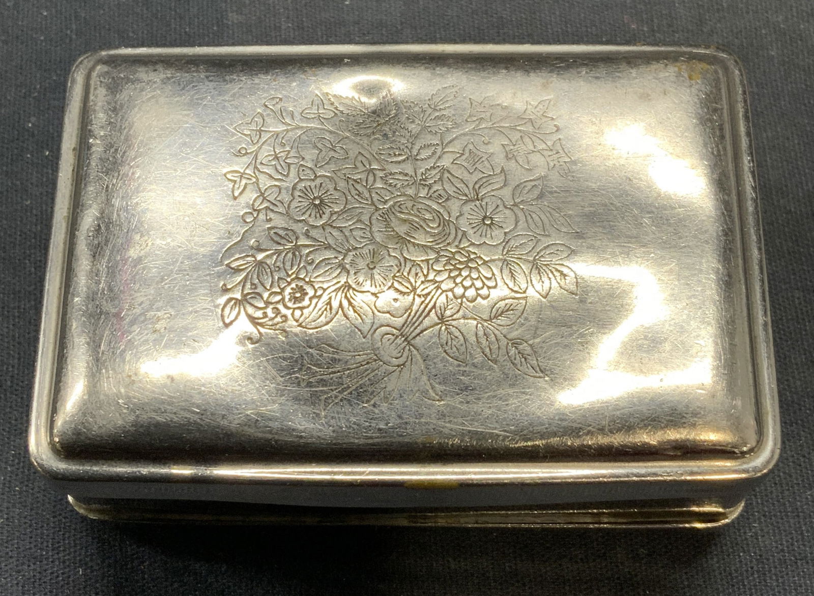 Vintage Silver Plated Floral Trinket Box (1 of 7)