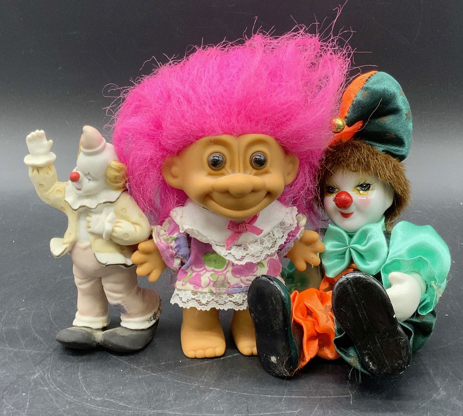 Lot 3 Vintage TROLL & Clown Dolls / Figurals (1 of 6)