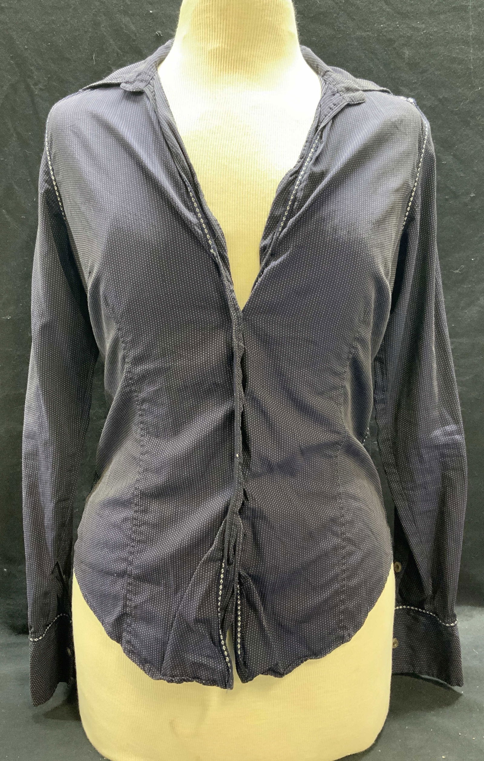 Coast Blue Dot Cotton Button Up Top (1 of 7)