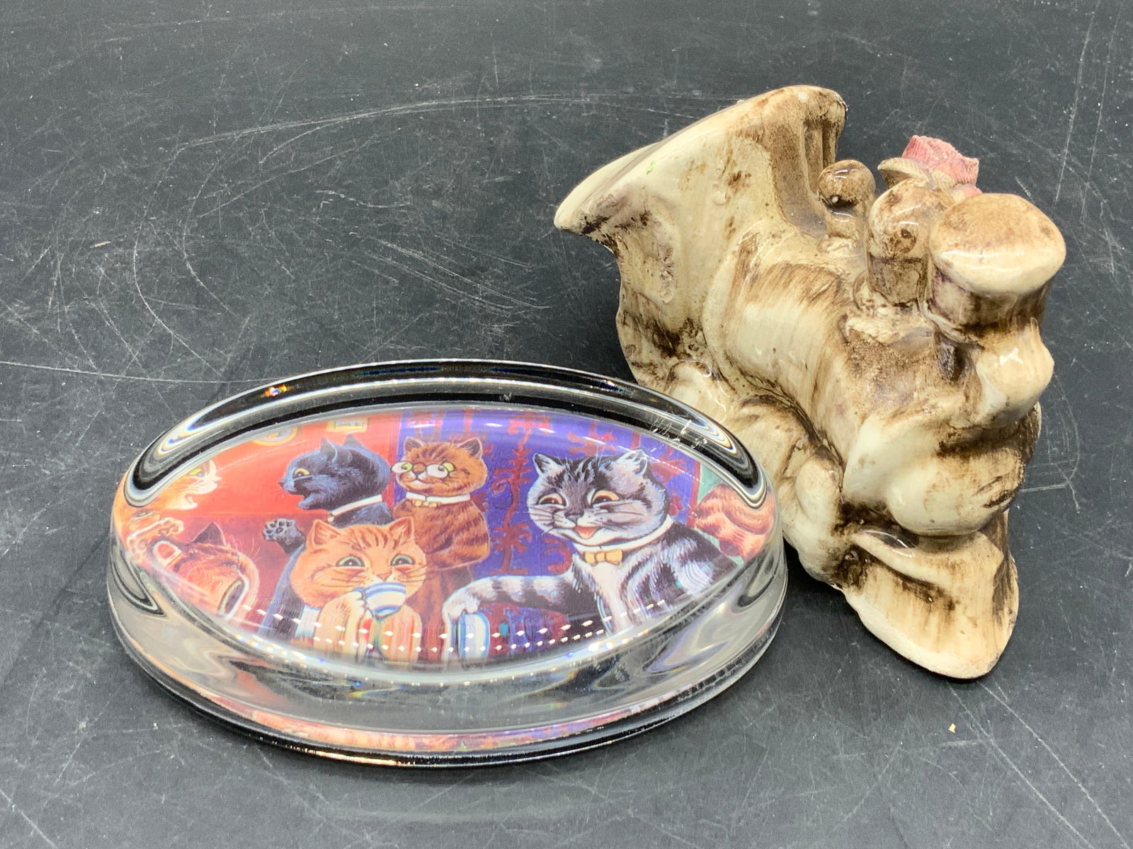 2 Tabletop Accessories, LOUIS WAIN Paperweight + (1 of 8)