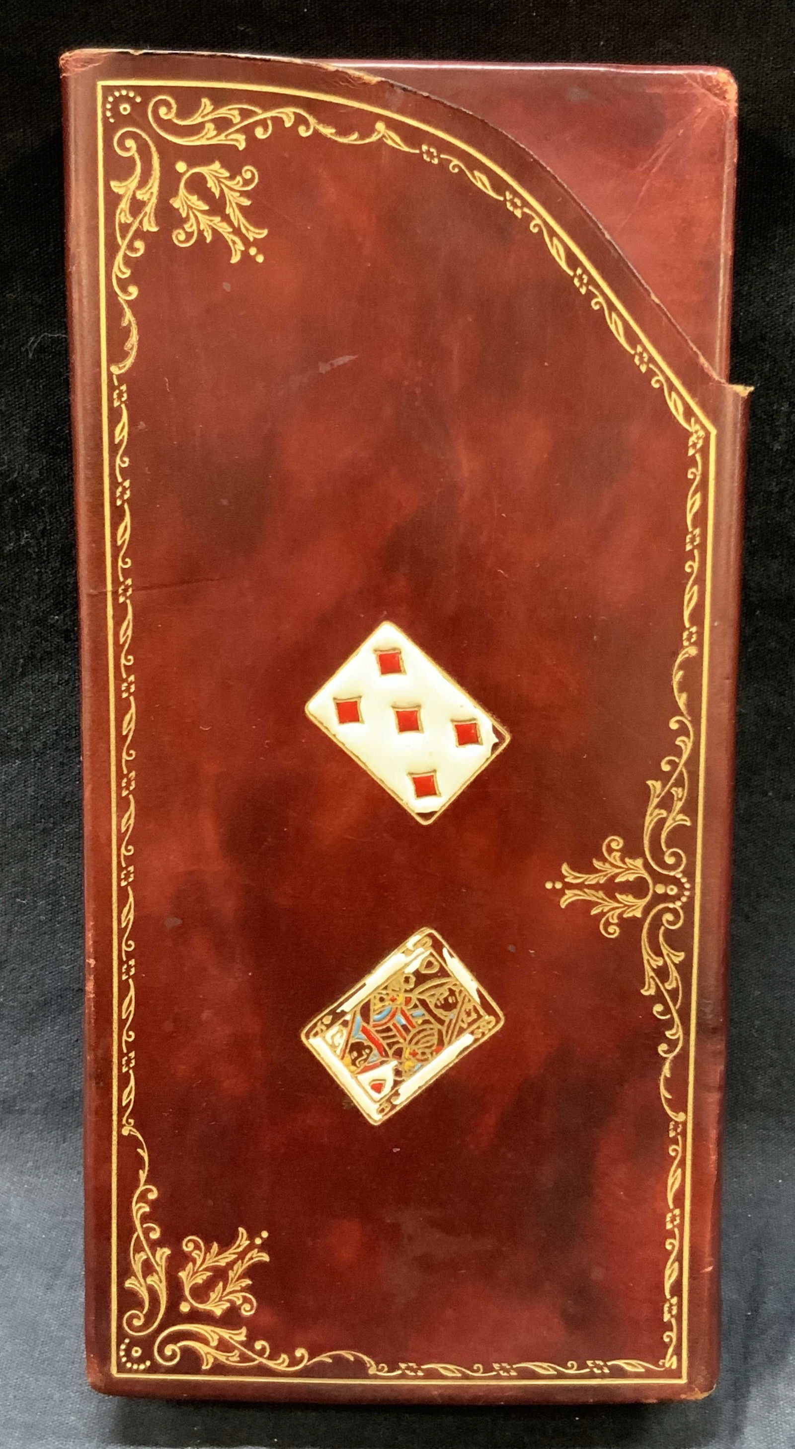 Vtg Gilt Leather Playing Card Case (1 of 9)