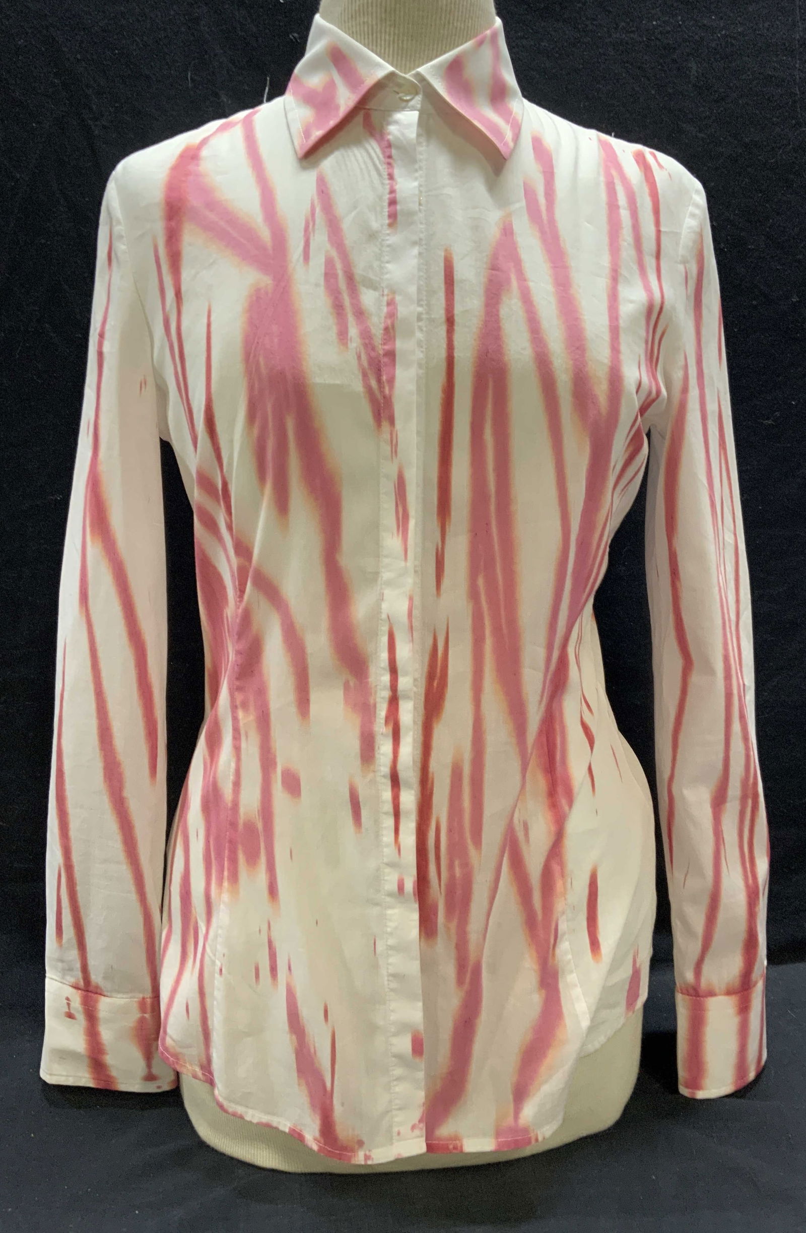 Stefanel White & Pink Cotton Button Up Top (1 of 7)