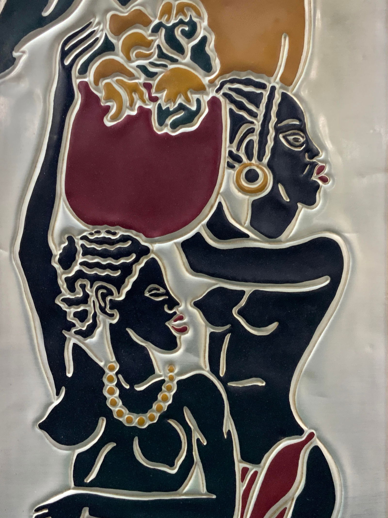 Pan Sgd Embossed Metal African Art Panel (1 of 10)