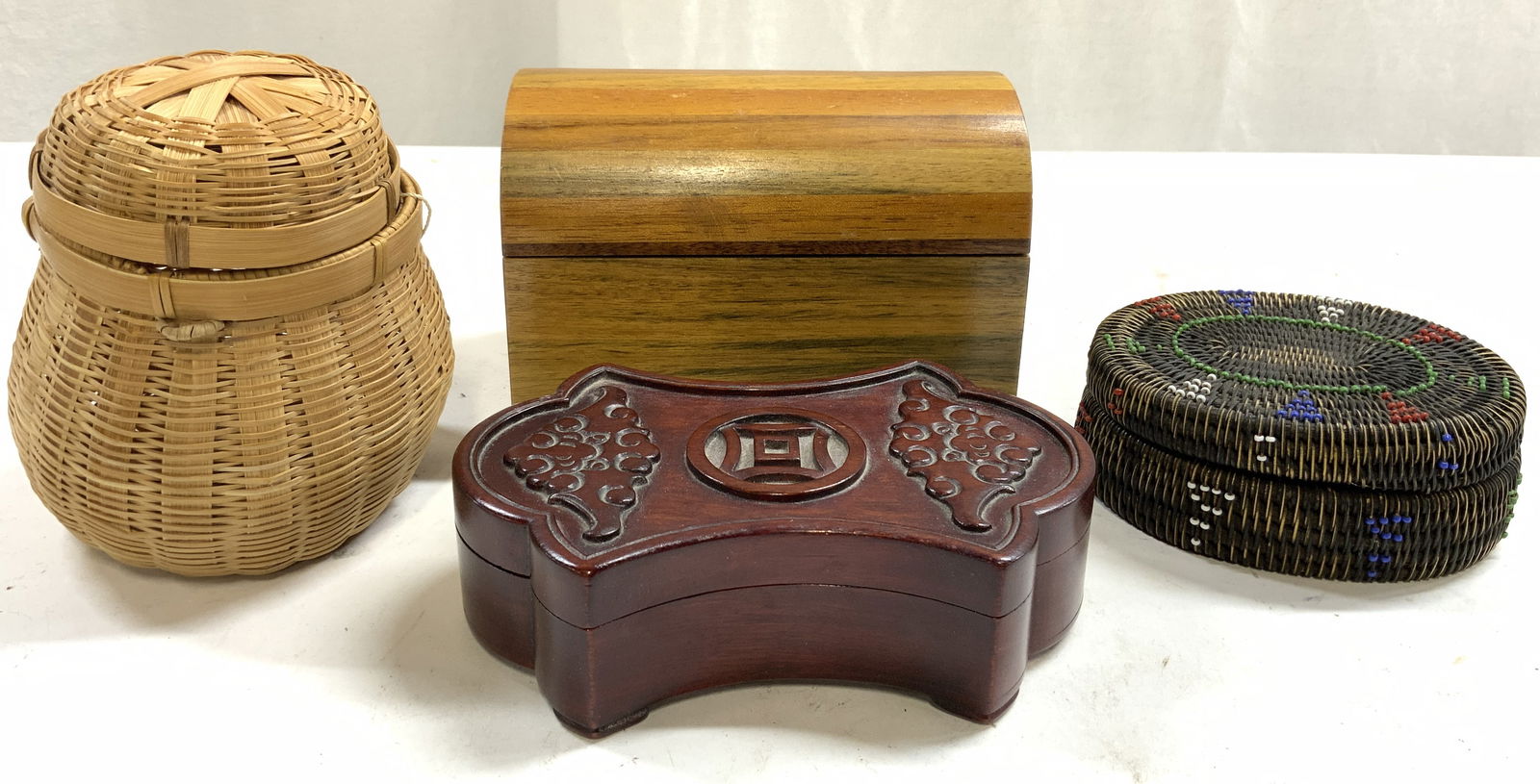 Lot 4 Assorted Trinket Boxes W Lids (1 of 9)