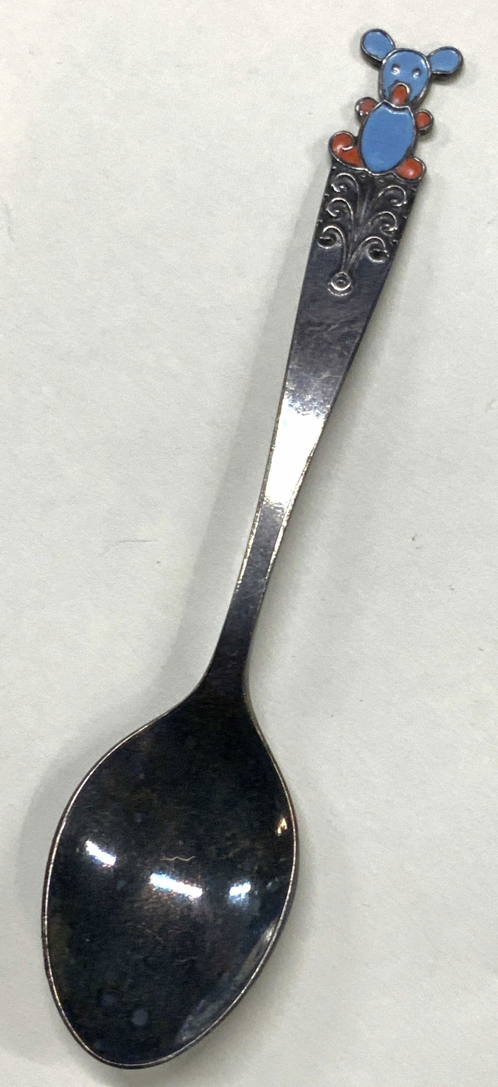 Vtg Enamel Rat Silver Plate Spoon (1 of 7)