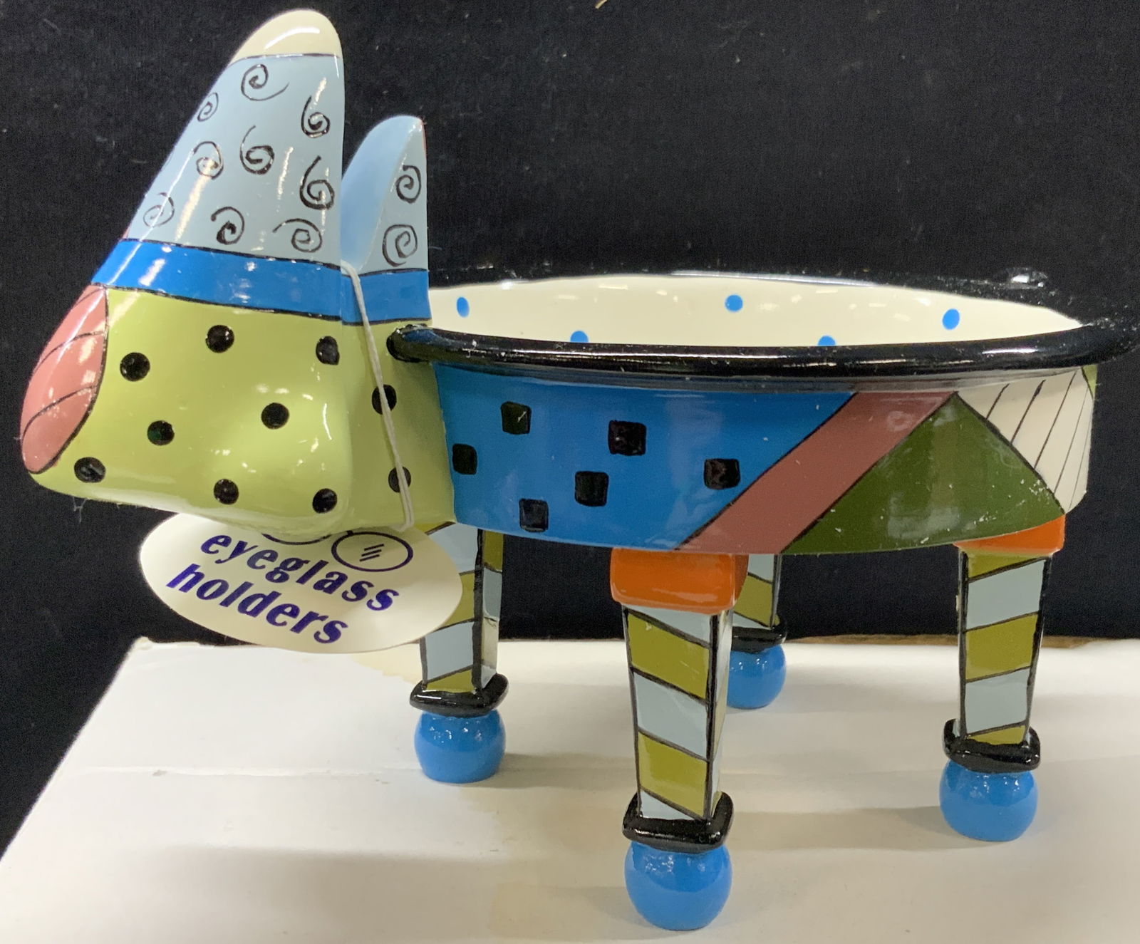 Hand Painted Hard Composite Eye Glass Holder W Box (1 of 9)