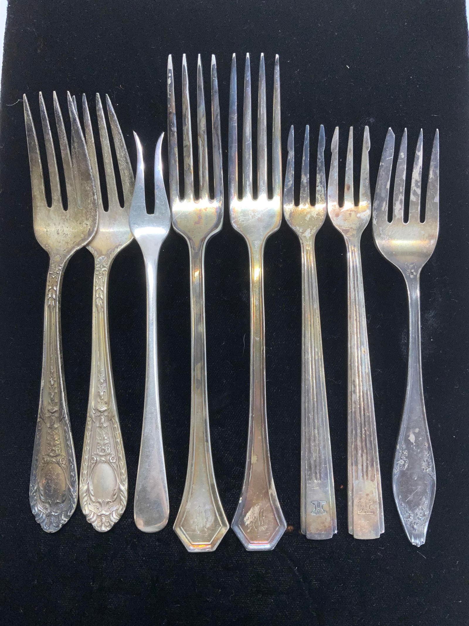 8 Sterling+Silver Pl Forks Georg Jensen + (1 of 8)