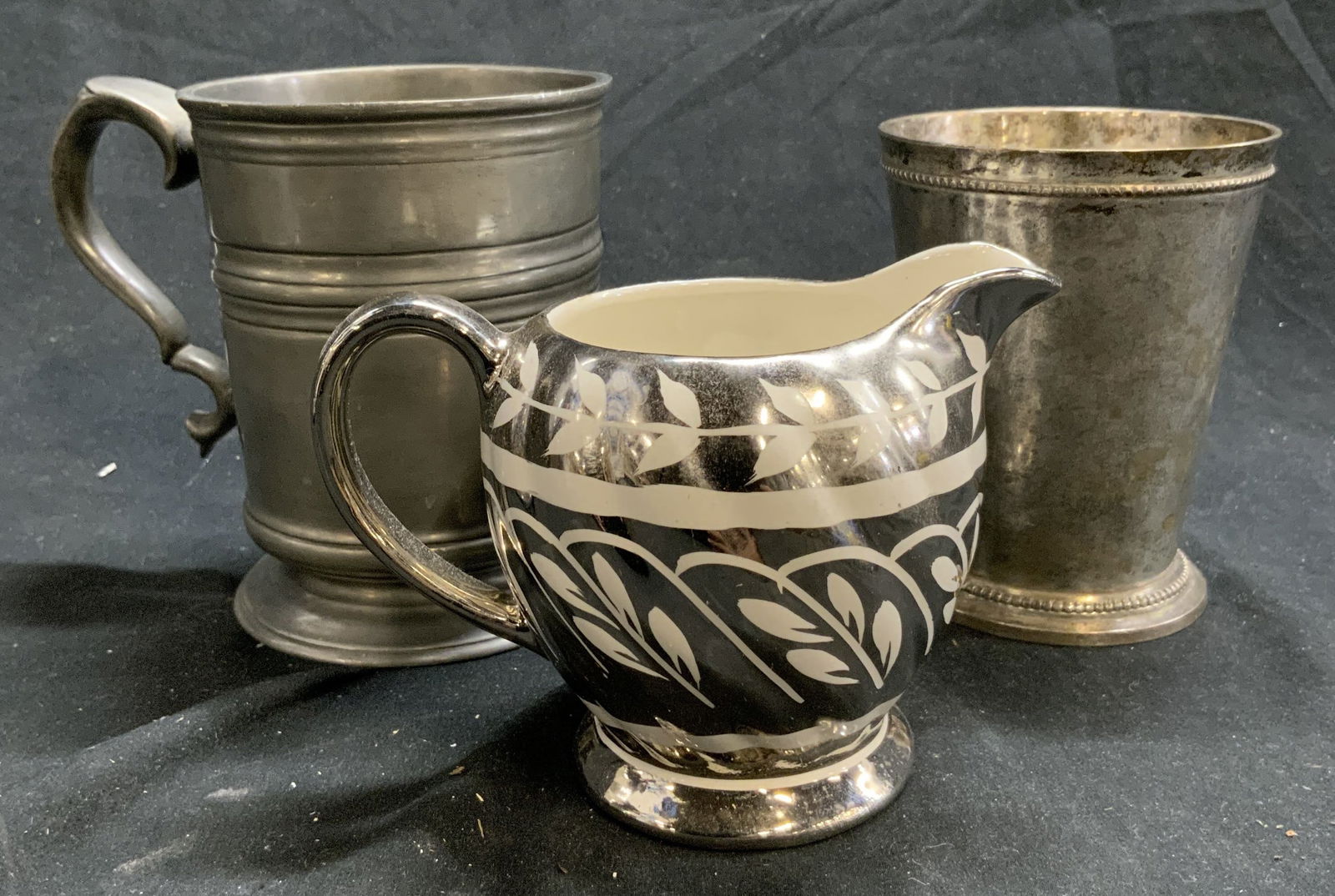 Lot 3 Assorted Metal & Porcelain Vessels (1 of 7)