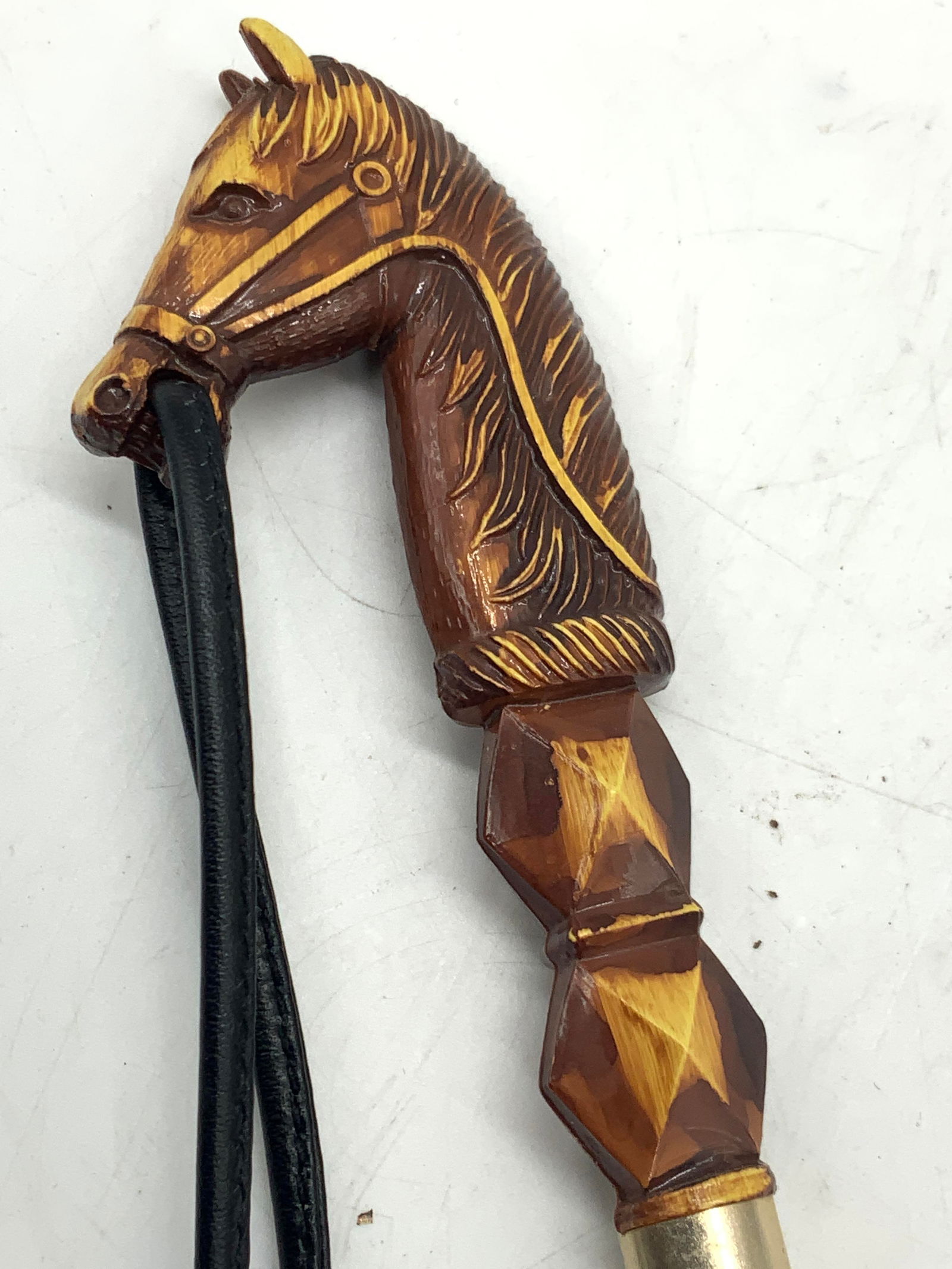 Vtg Hard Composite Horse Head Brush (1 of 6)