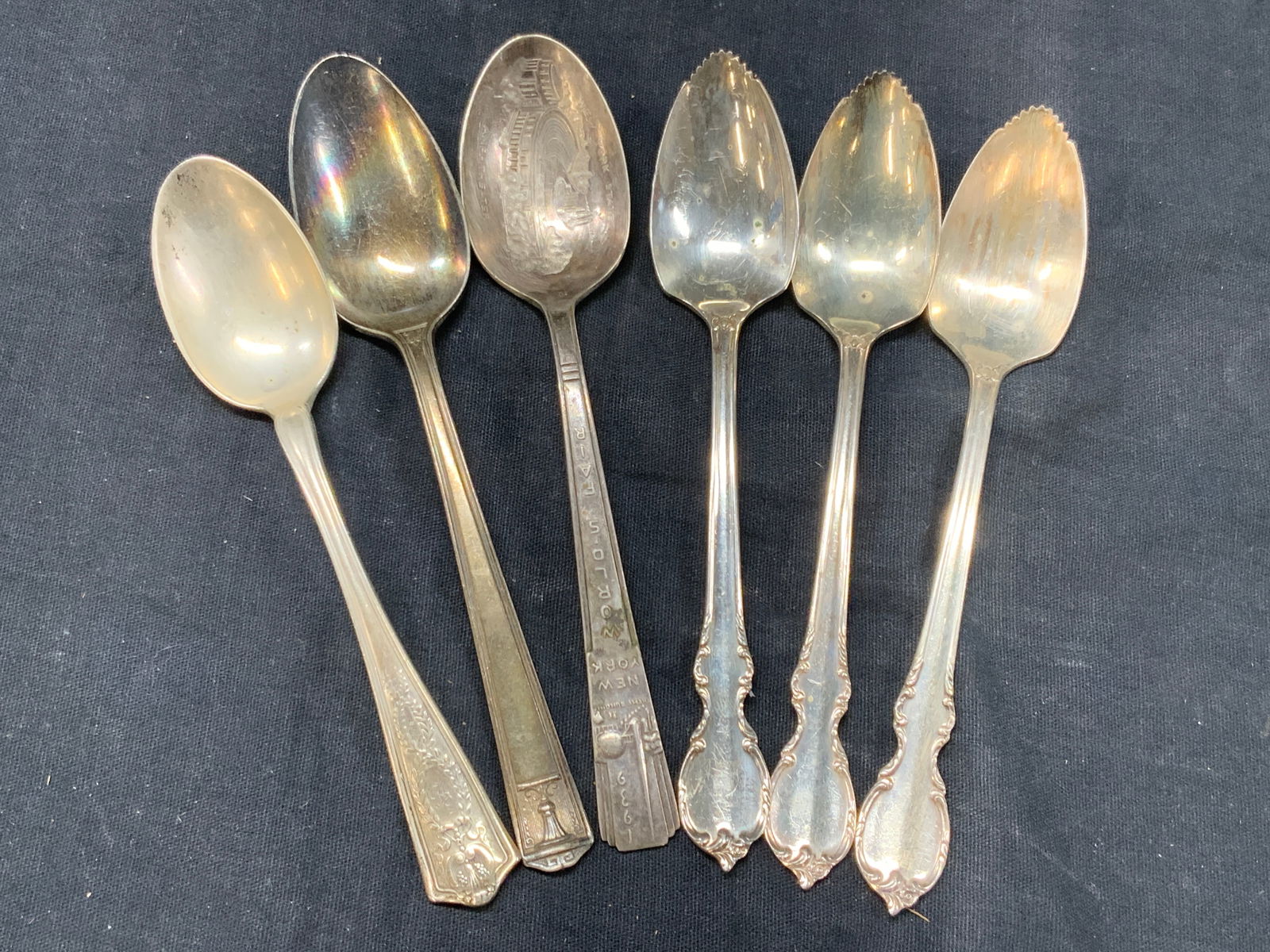 Lot 6 Sterling Silver & Plated Spoons (1 of 13)