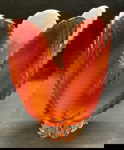 Vintage Red Art Glass Vase