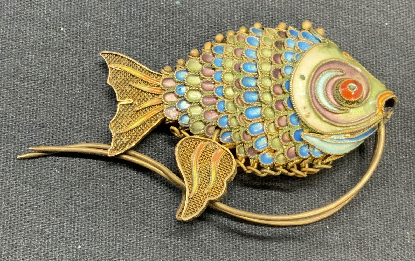 Vintage Enameled Brass Fish Figural (1 of 6)