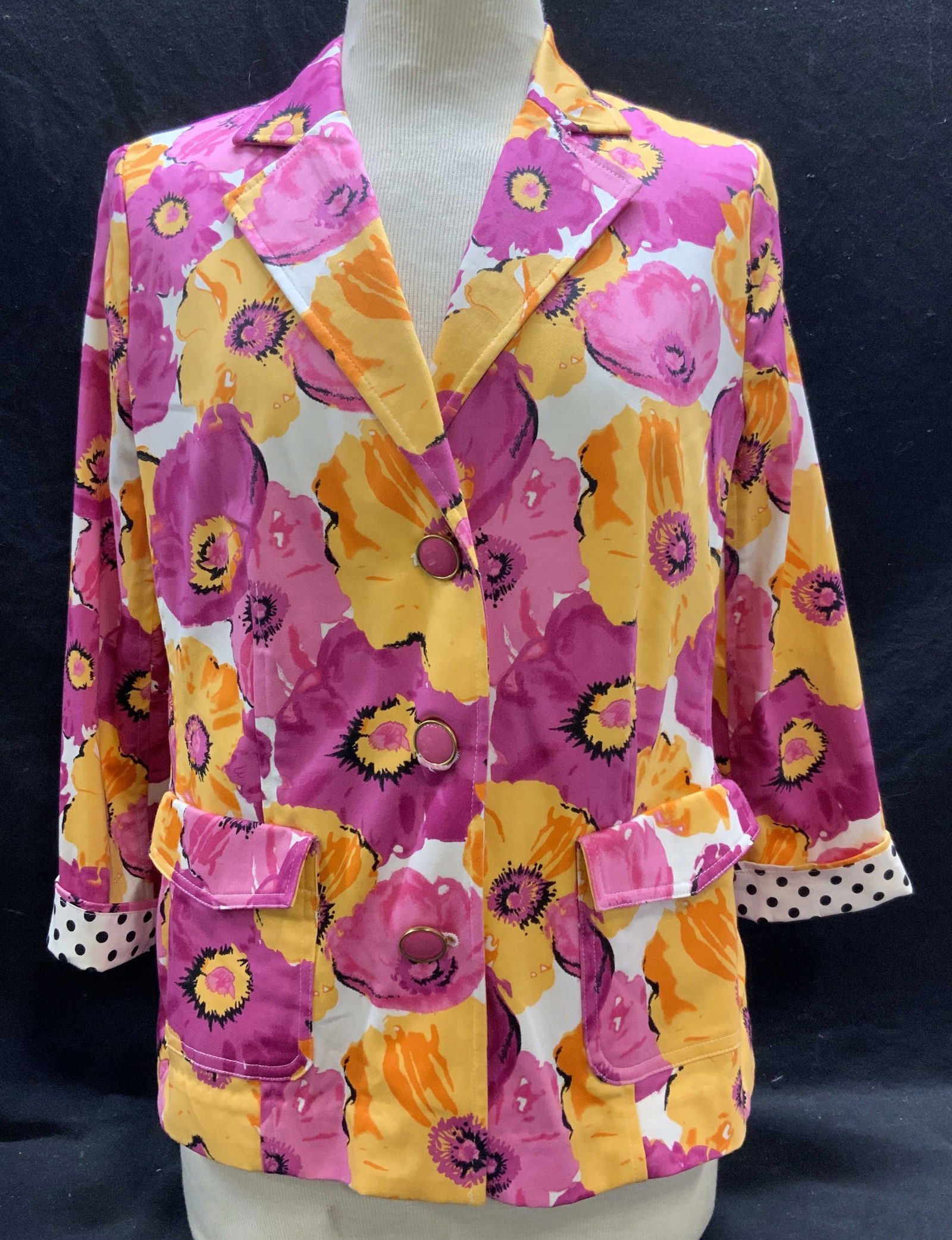Joan Rivers Pink & Orange Floral Jacket (1 of 6)