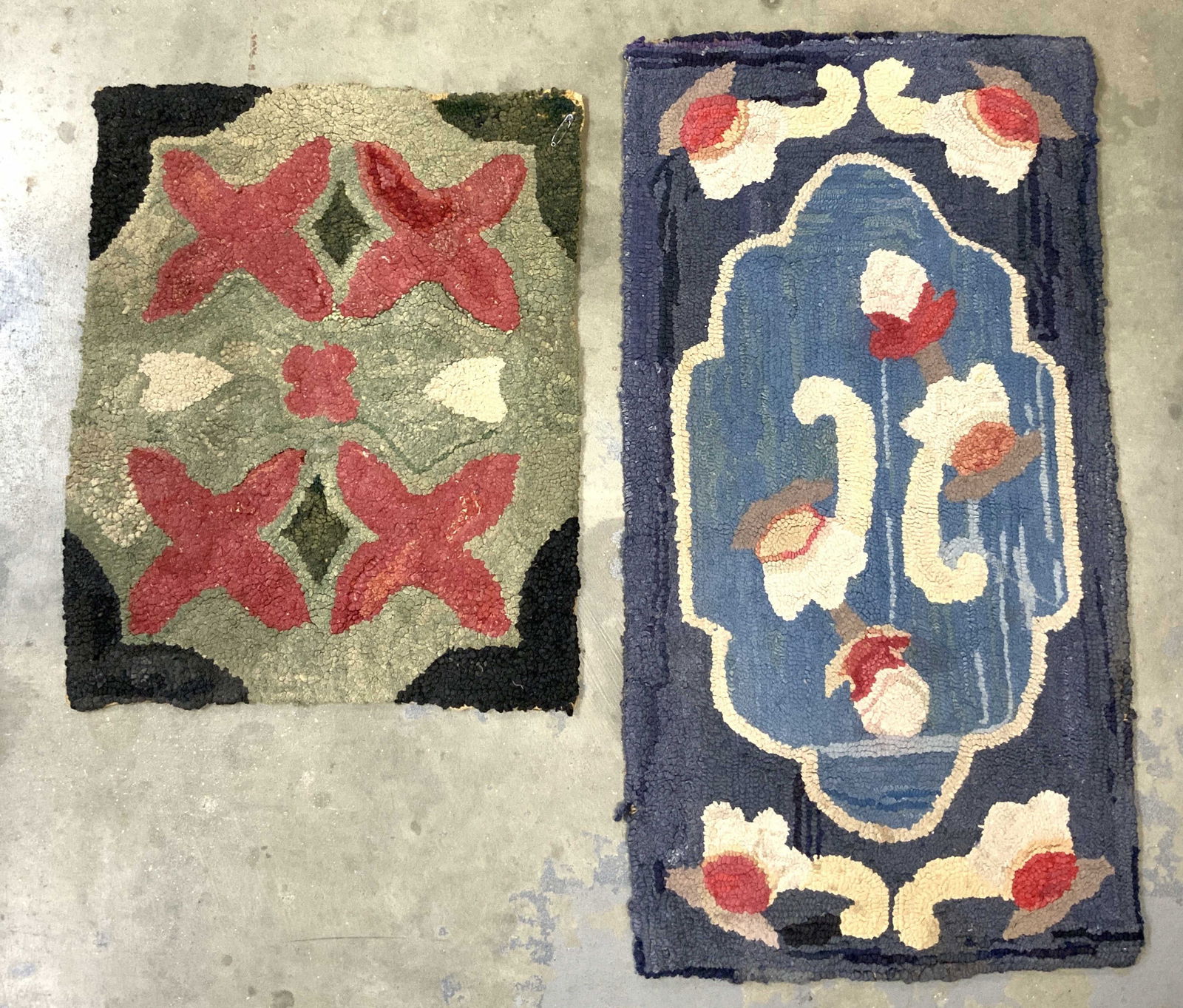 Lot 2 Vintage Hand Hooked Rugs (1 of 7)