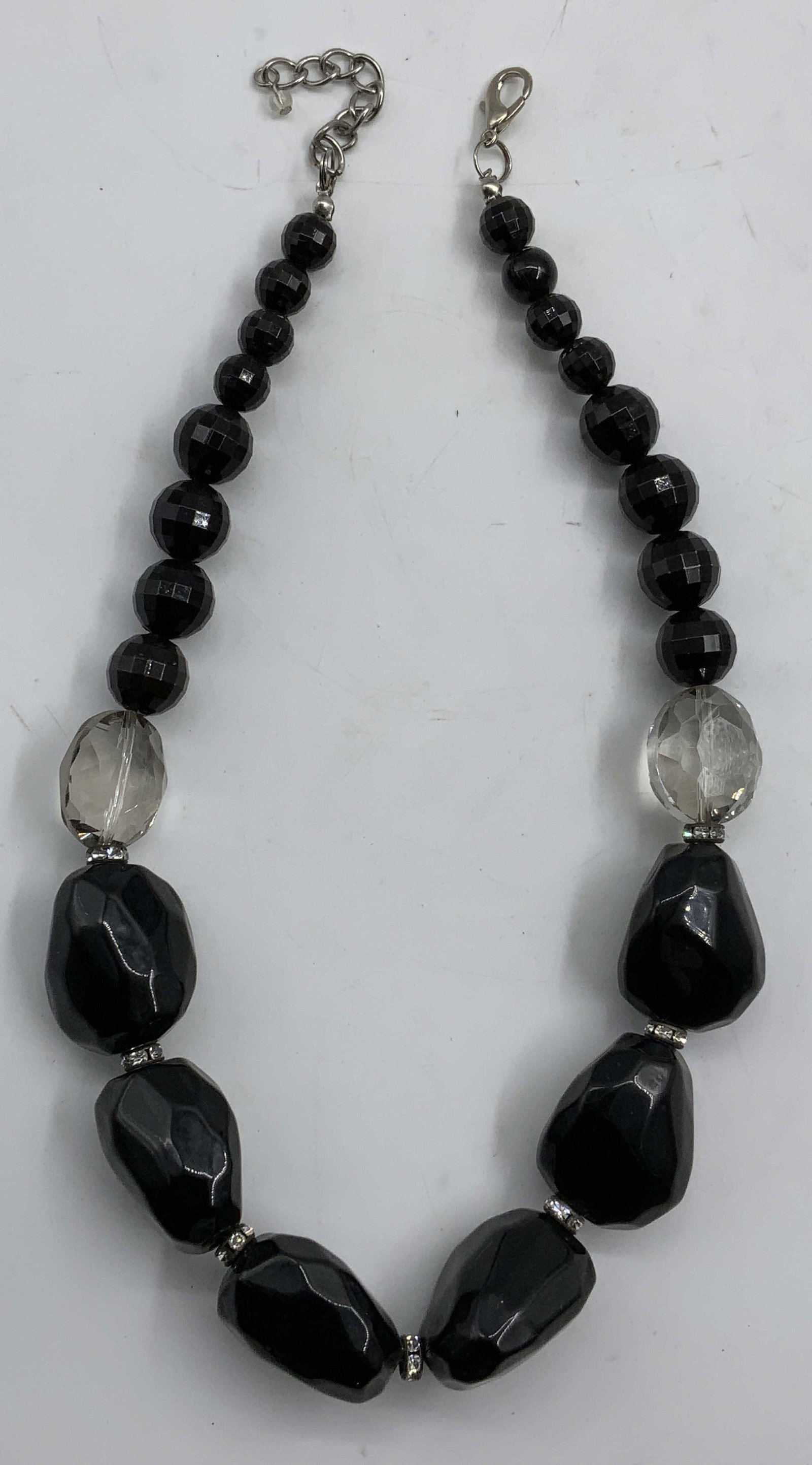 Vintage Black Crystal Beaded Necklace (1 of 6)