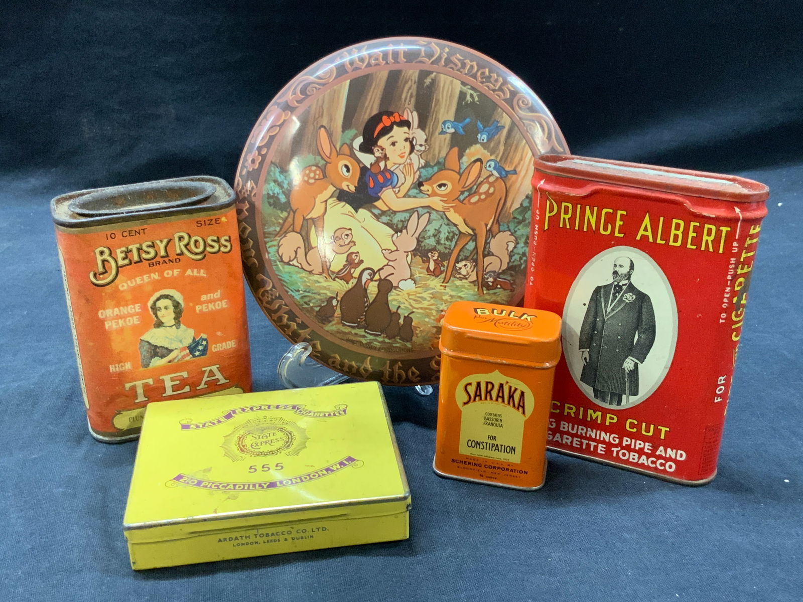 Lot5 Vtg Tins Disney, Prince Albert Tobacco & More (1 of 7)