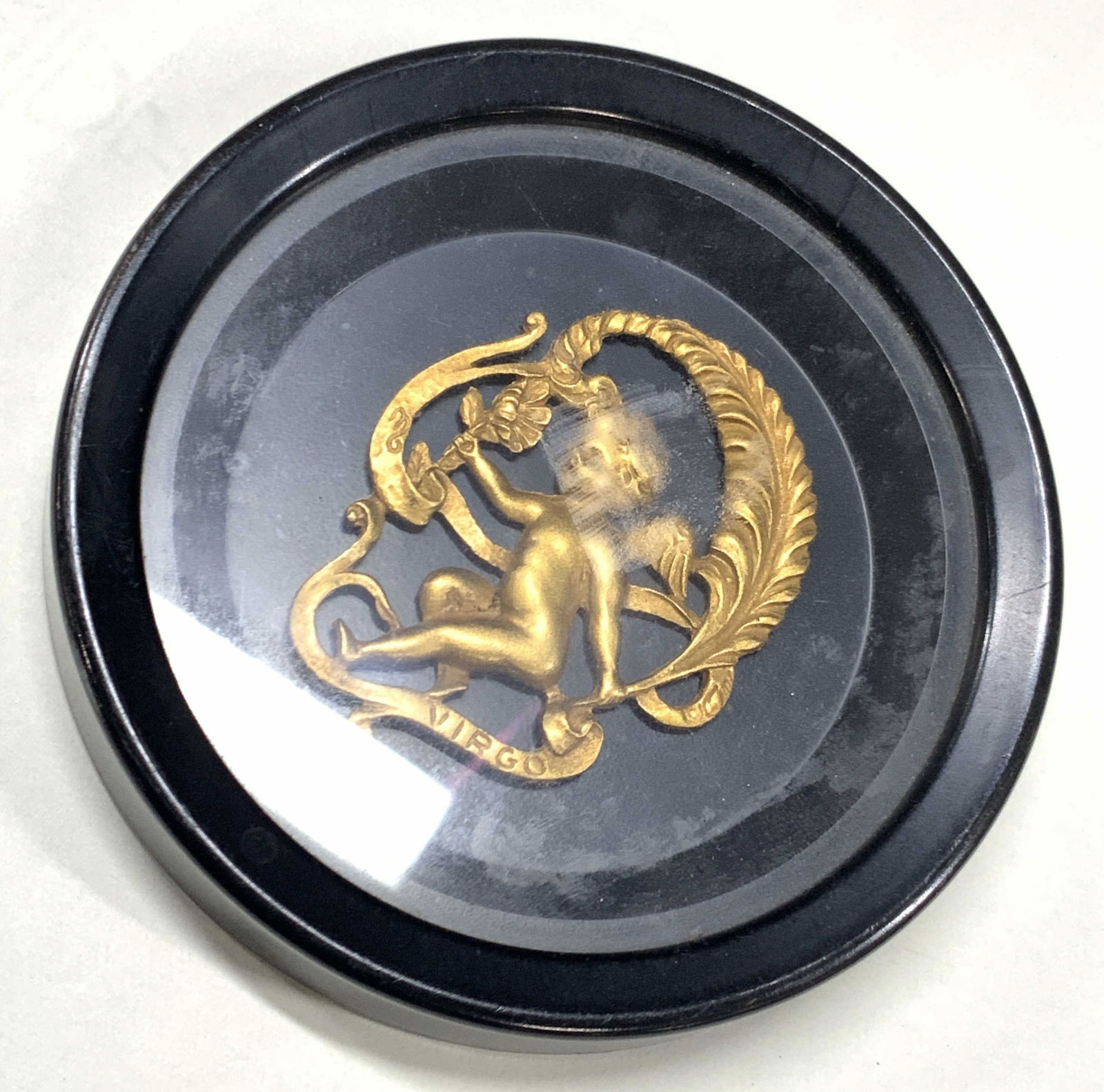 Virgo Cherub Gilt Hard Composite Compact Mirror (1 of 6)