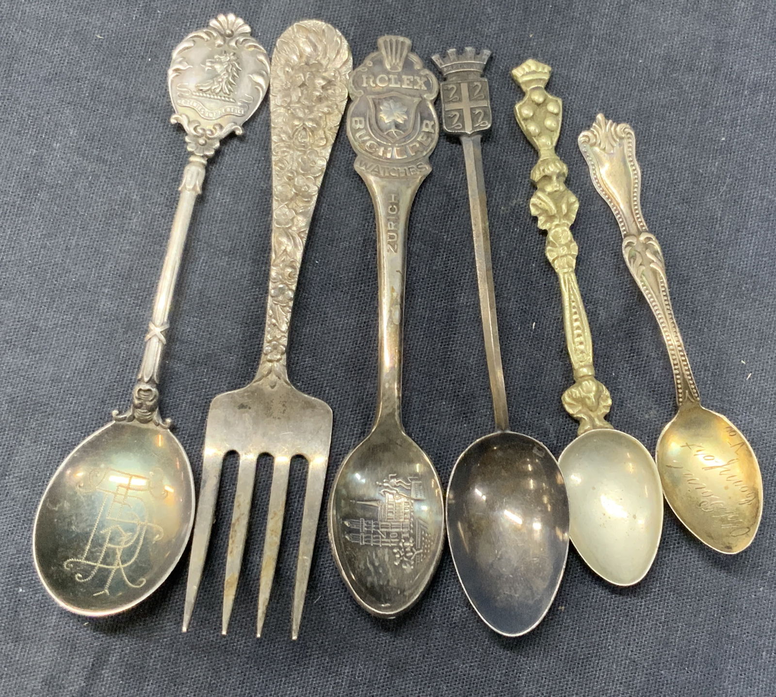Lot 6 Sterling Silver & Plated Utensils, Rolex + (1 of 10)