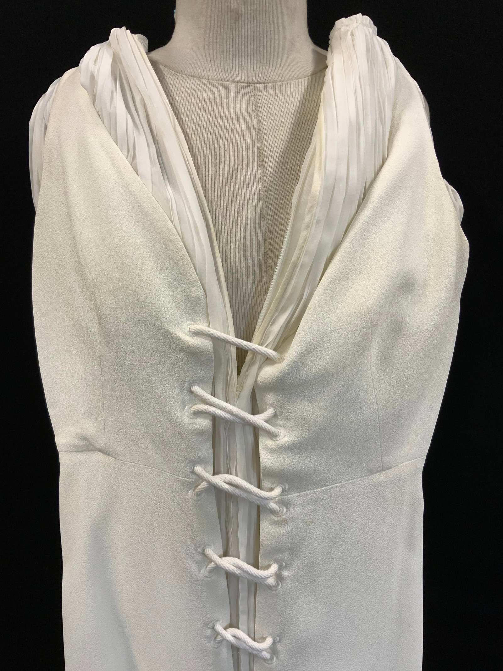 Derek Lam NY Off-White Crepe Cocktail Gown, Italy (1 of 11)