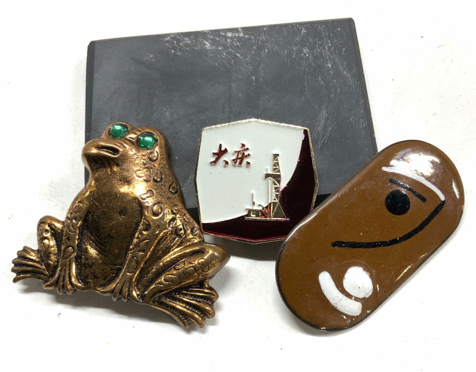 Copper Tn Frog Brooch, Copper Enamel Brooch, 3 (1 of 7)