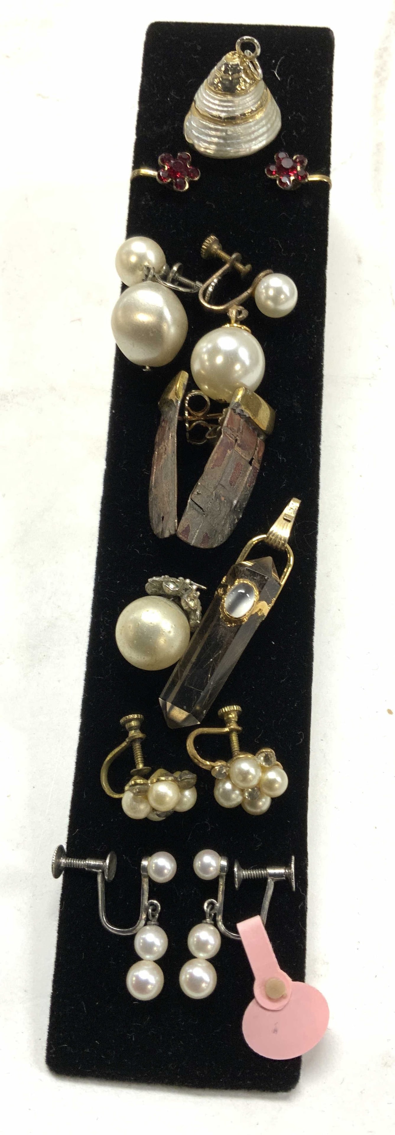 13 Artisan Jewelry-Crystal Prism Pendant, Pearls + (1 of 8)