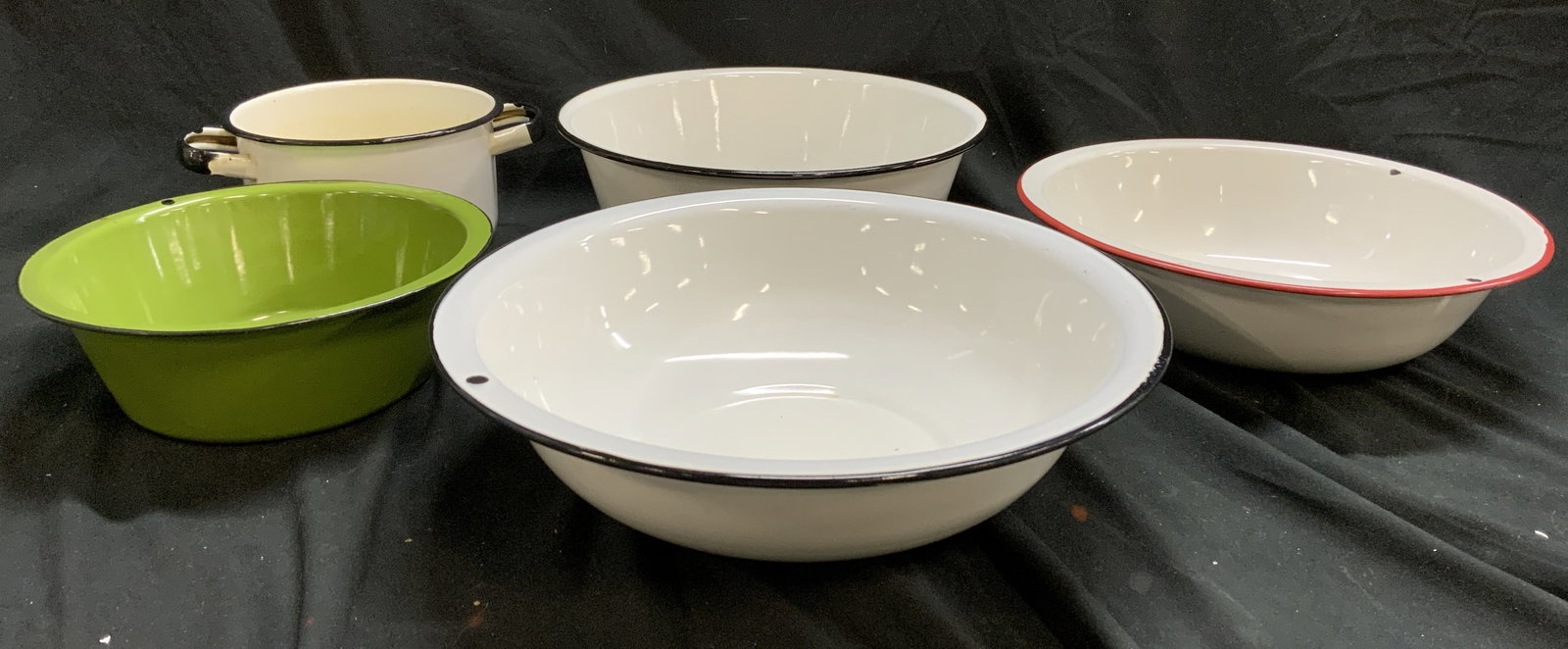 Lot 5 Enameled & Metal Bowls Vessels (1 of 6)