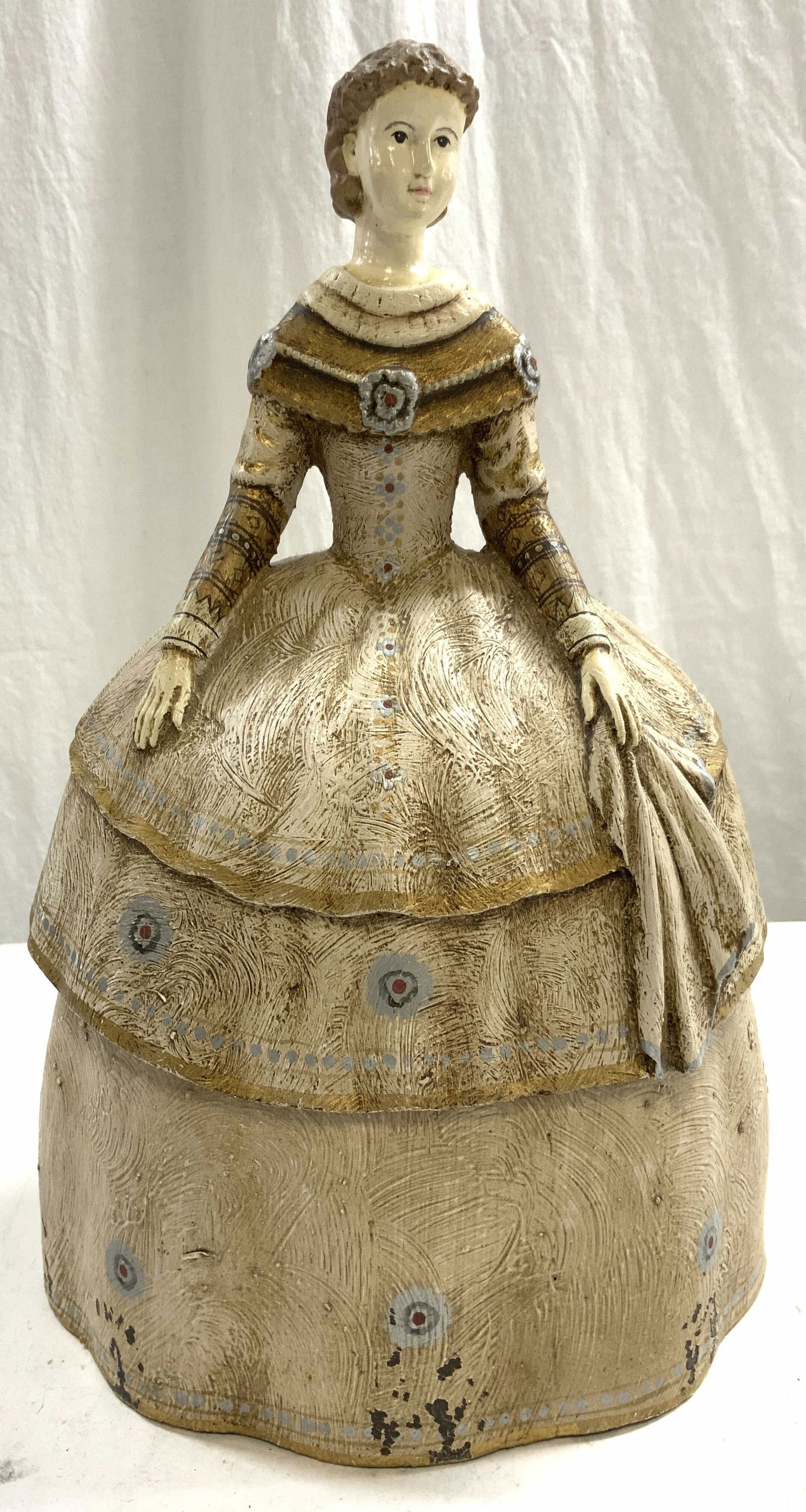 MEANDER Resinous Victorian Woman Lidded Vessel (1 of 7)