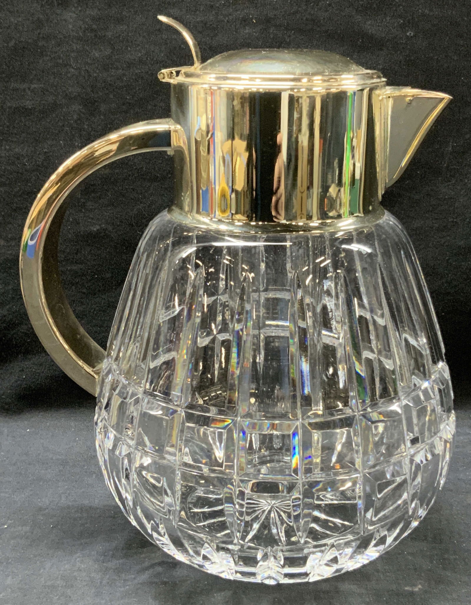 Silver Plate & Cut Crystal Pitcher (1 of 8)